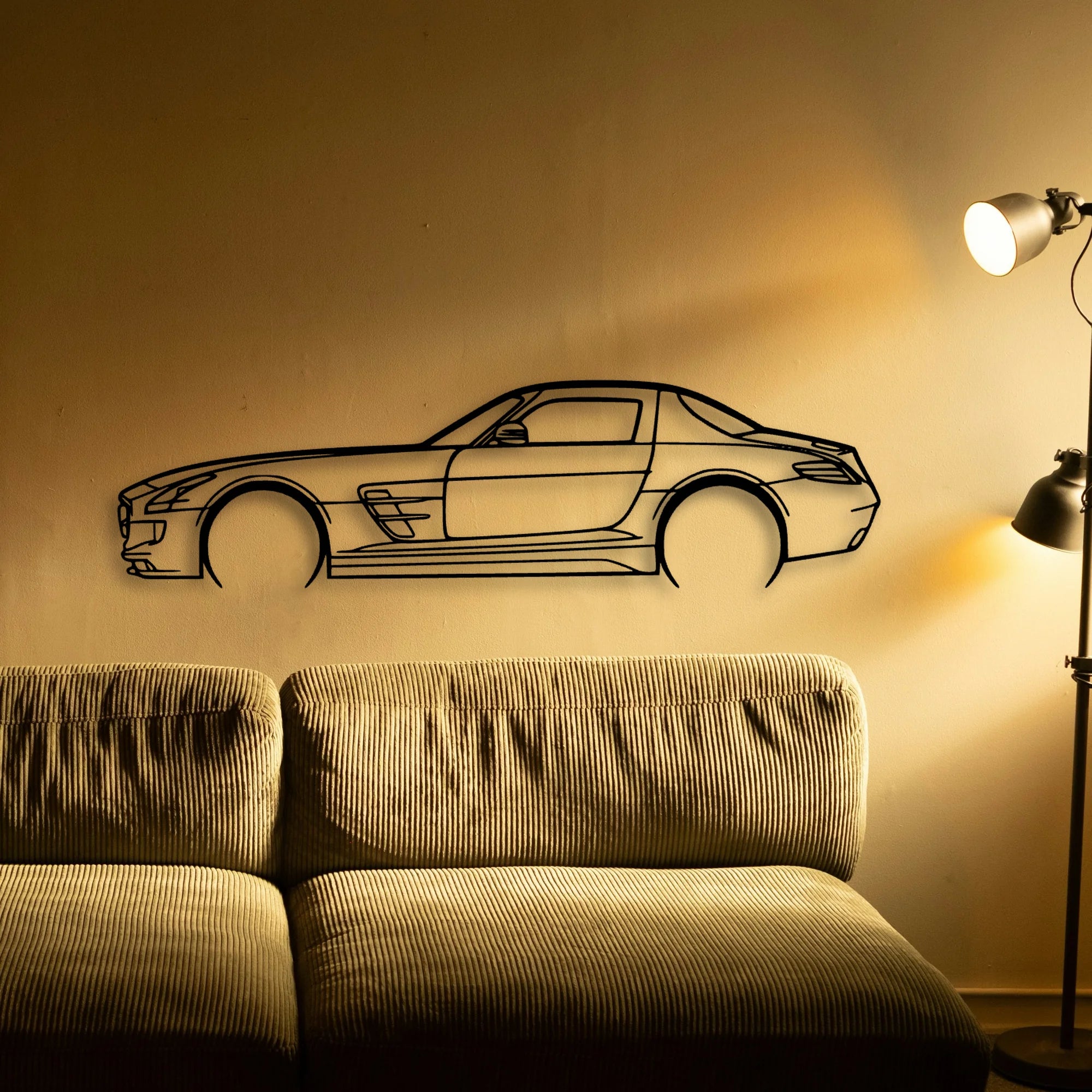 SLS AMG 2011 Classic Silhouette Metal Wall Art - Tinvibe