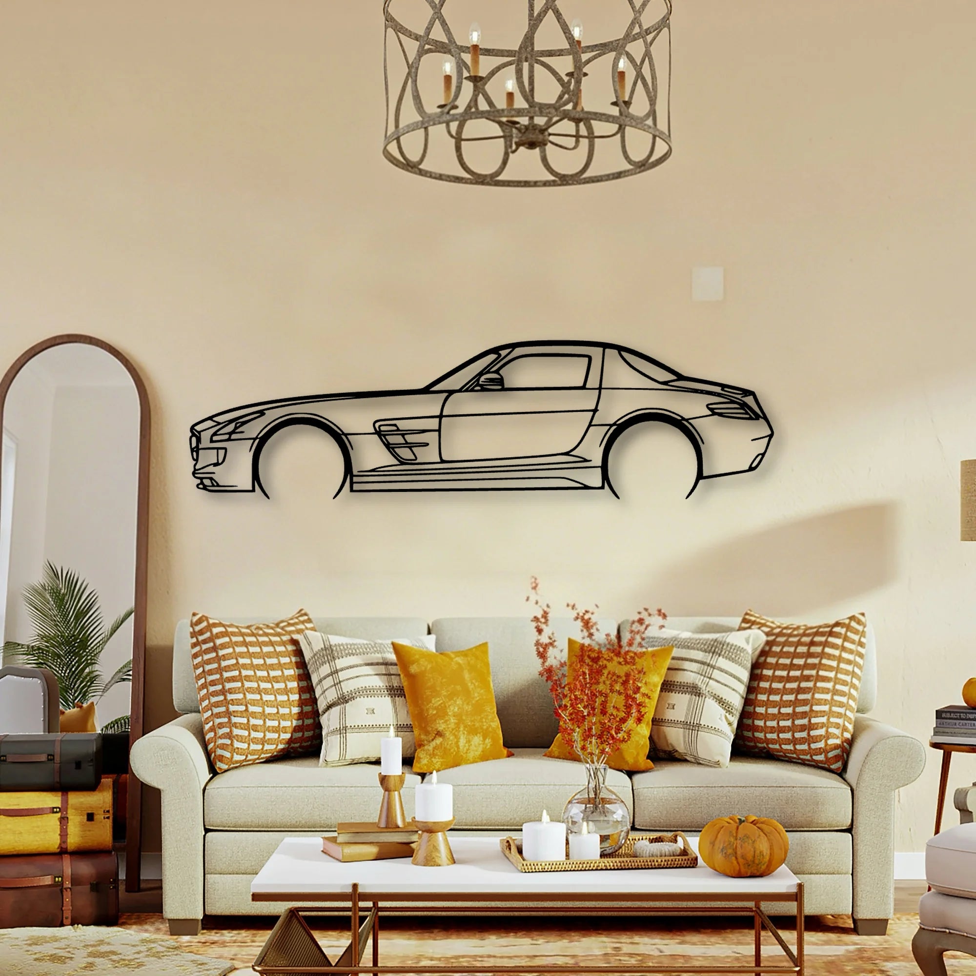 SLS AMG 2011 Classic Silhouette Metal Wall Art - Tinvibe