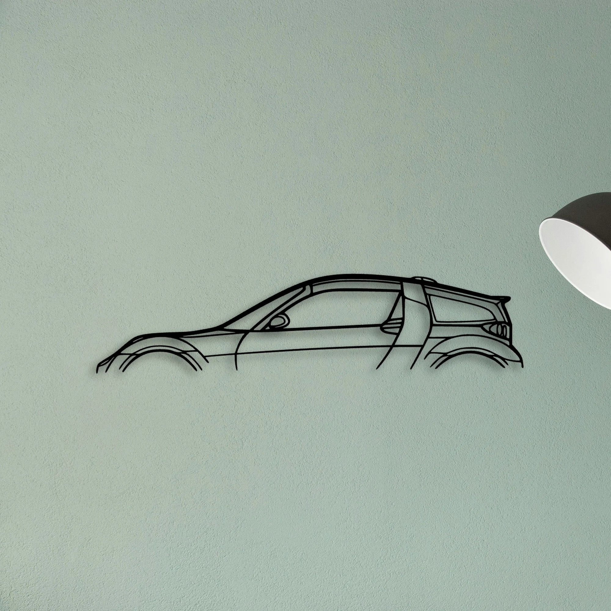 Smart Coupe B Edition 2002 Classic Silhouette Metal Wall Art - Tinvibe