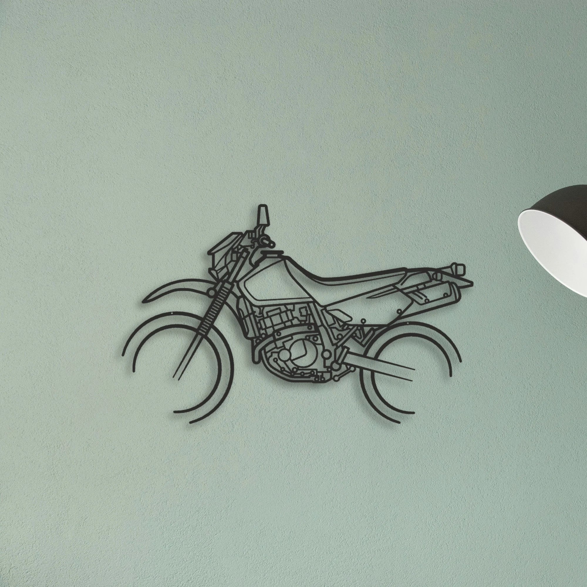 Suzuki DR650 Classic Motorcycle Silhouette Metal Wall Art - Tinvibe