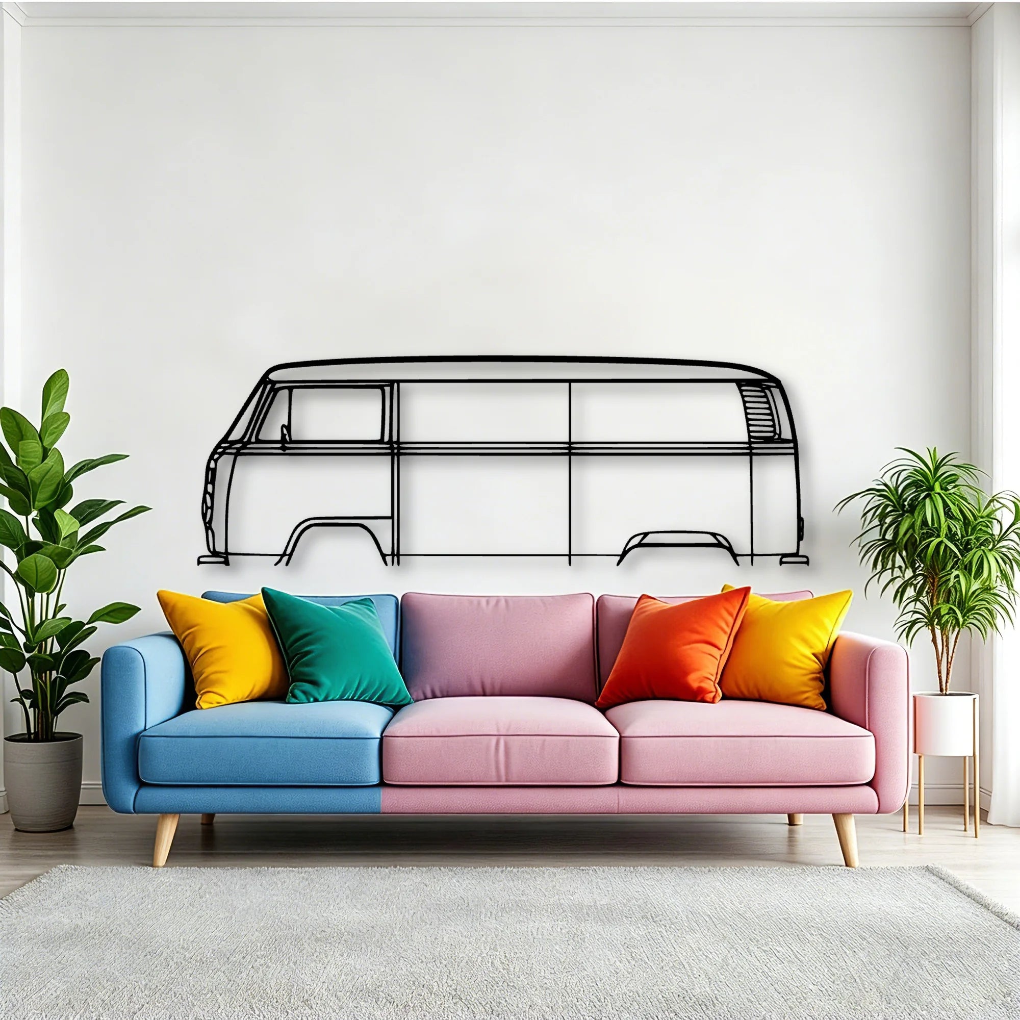 T2 BUS 1977 Classic Silhouette Metal Wall Art - Tinvibe