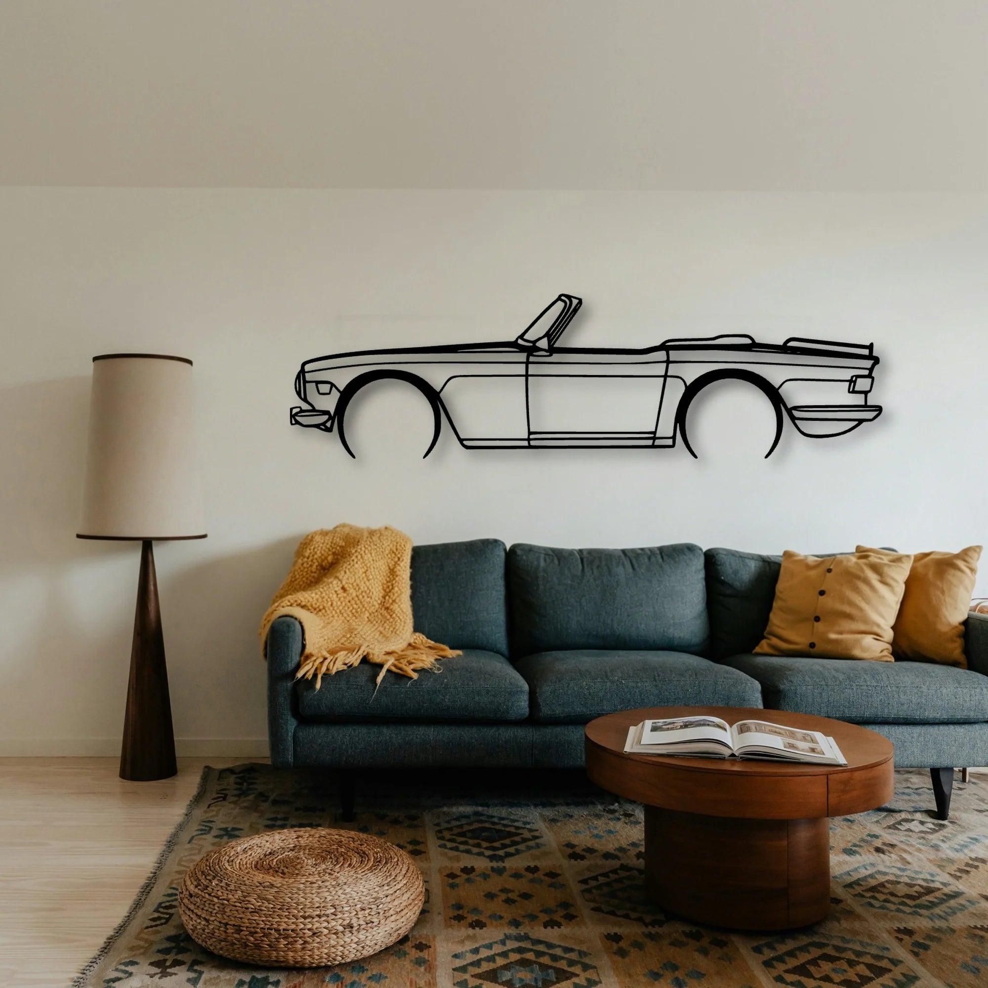 TR6 1974 2 Classic Silhouette Metal Wall Art - Tinvibe