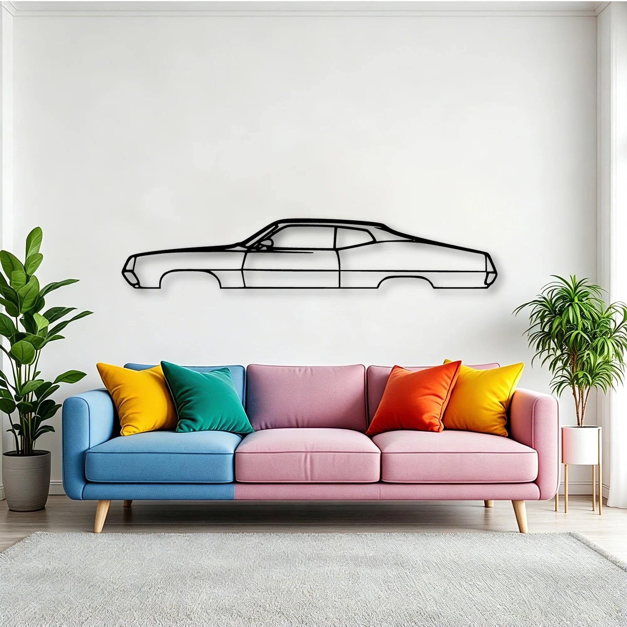 Torino GT 1971 Classic Silhouette Metal Wall Art - Tinvibe