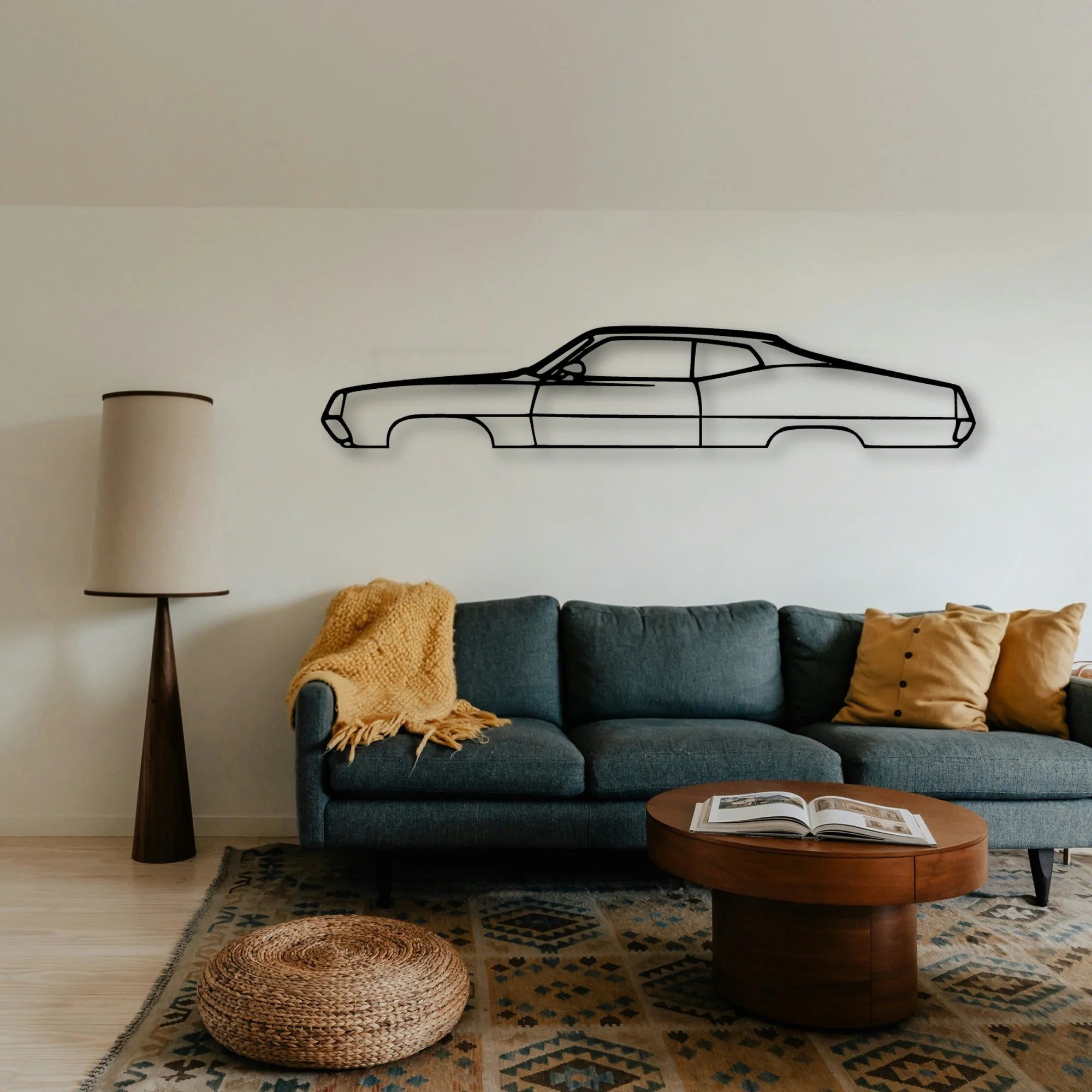 Torino GT 1971 Classic Silhouette Metal Wall Art - Tinvibe