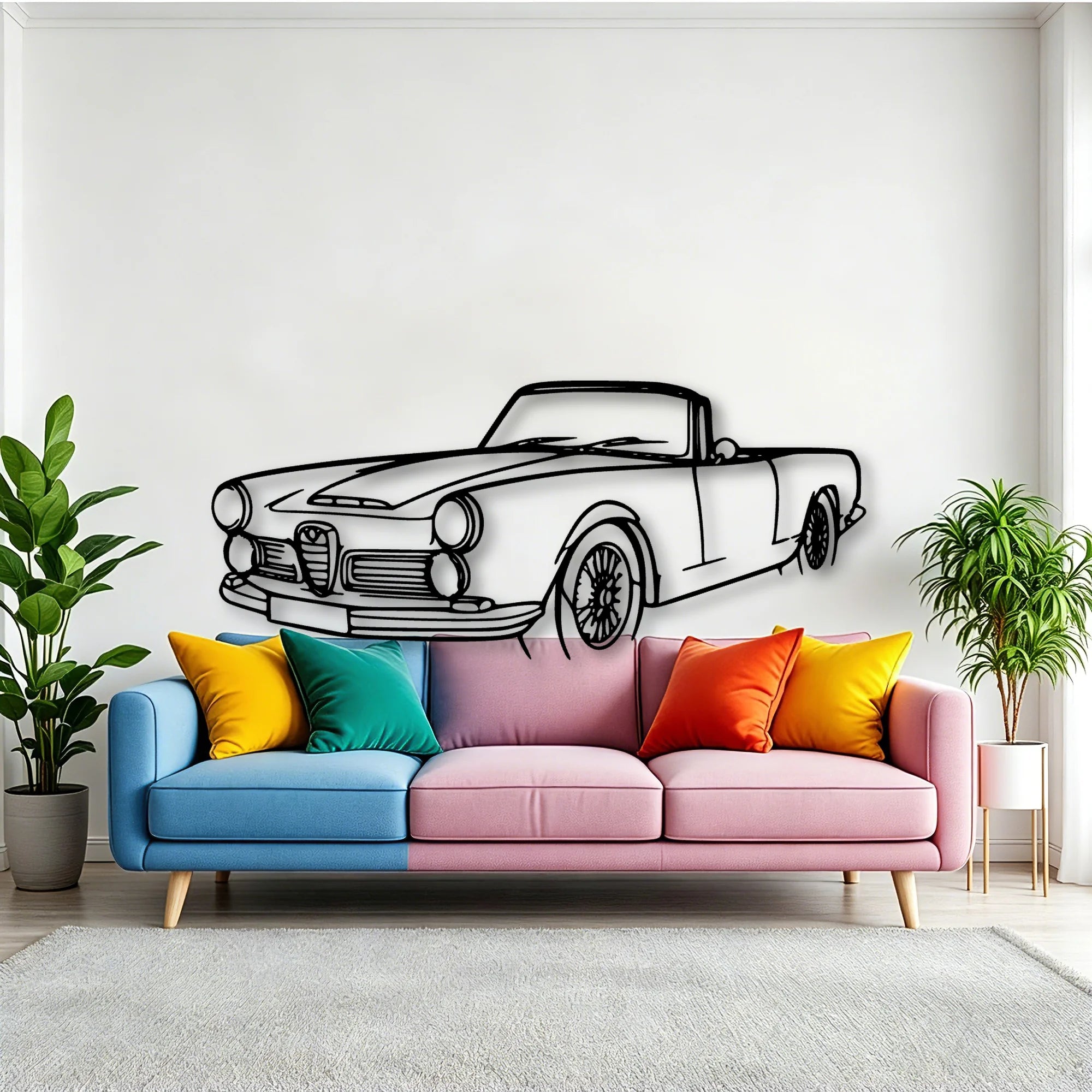 Touring Spider 1960 Angle Classic Silhouette Metal Wall Art - Tinvibe
