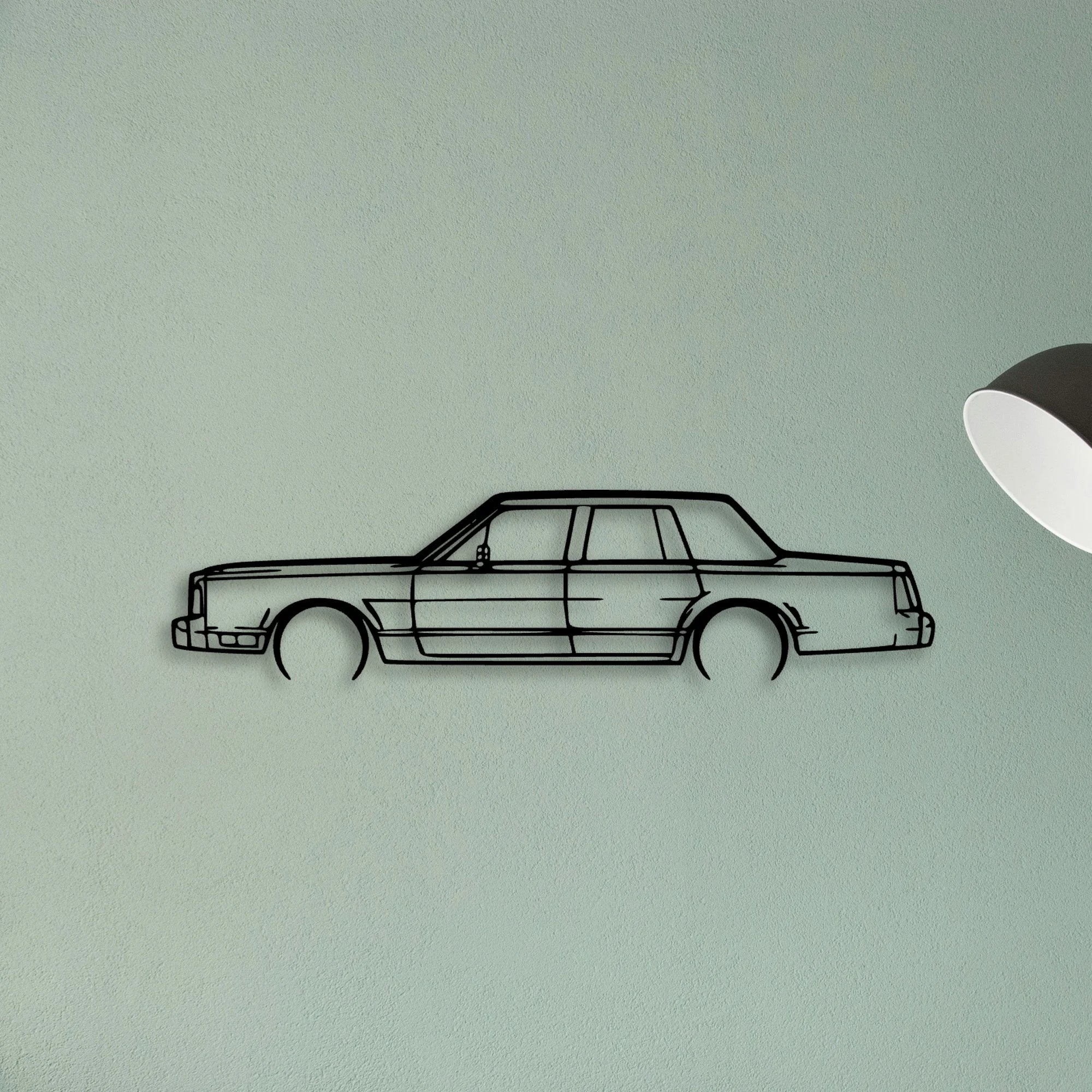 Town CAR 1988 Classic Silhouette Metal Wall Art - Tinvibe