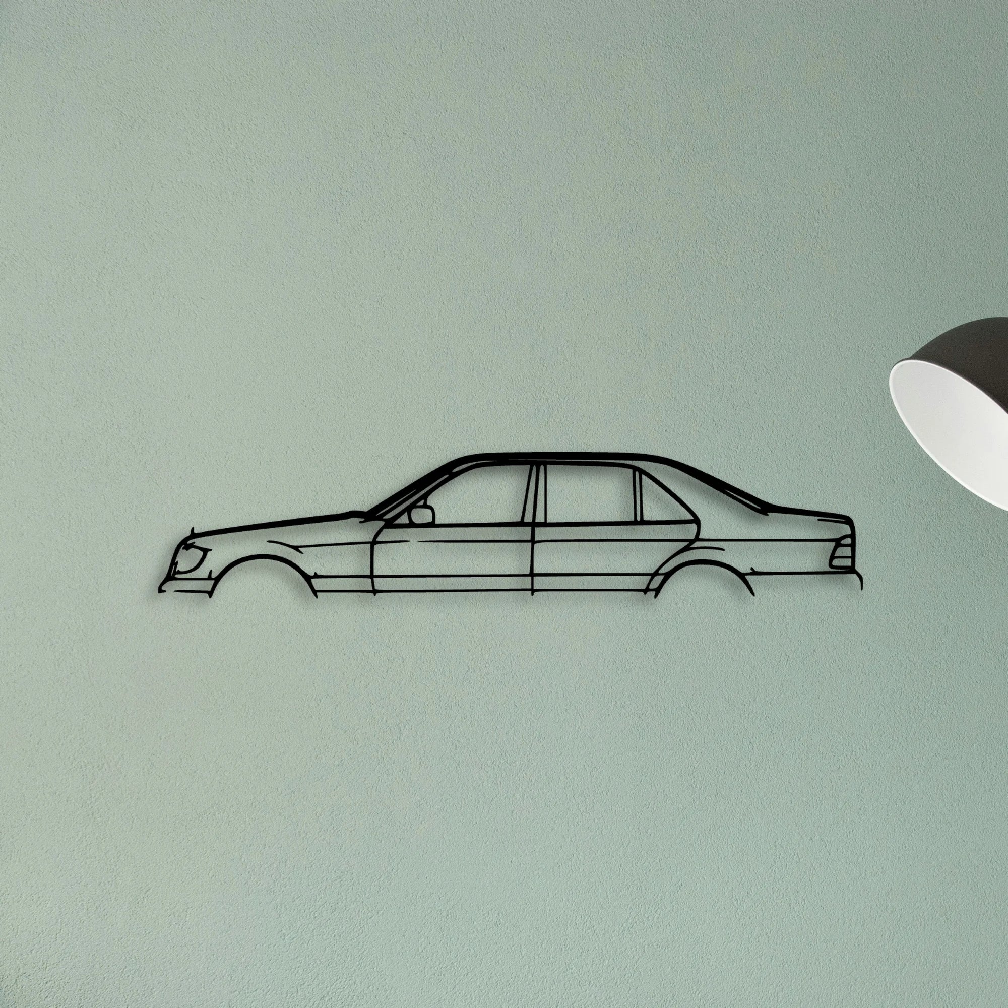 W140 1995 Classic Silhouette Metal Wall Art - Tinvibe