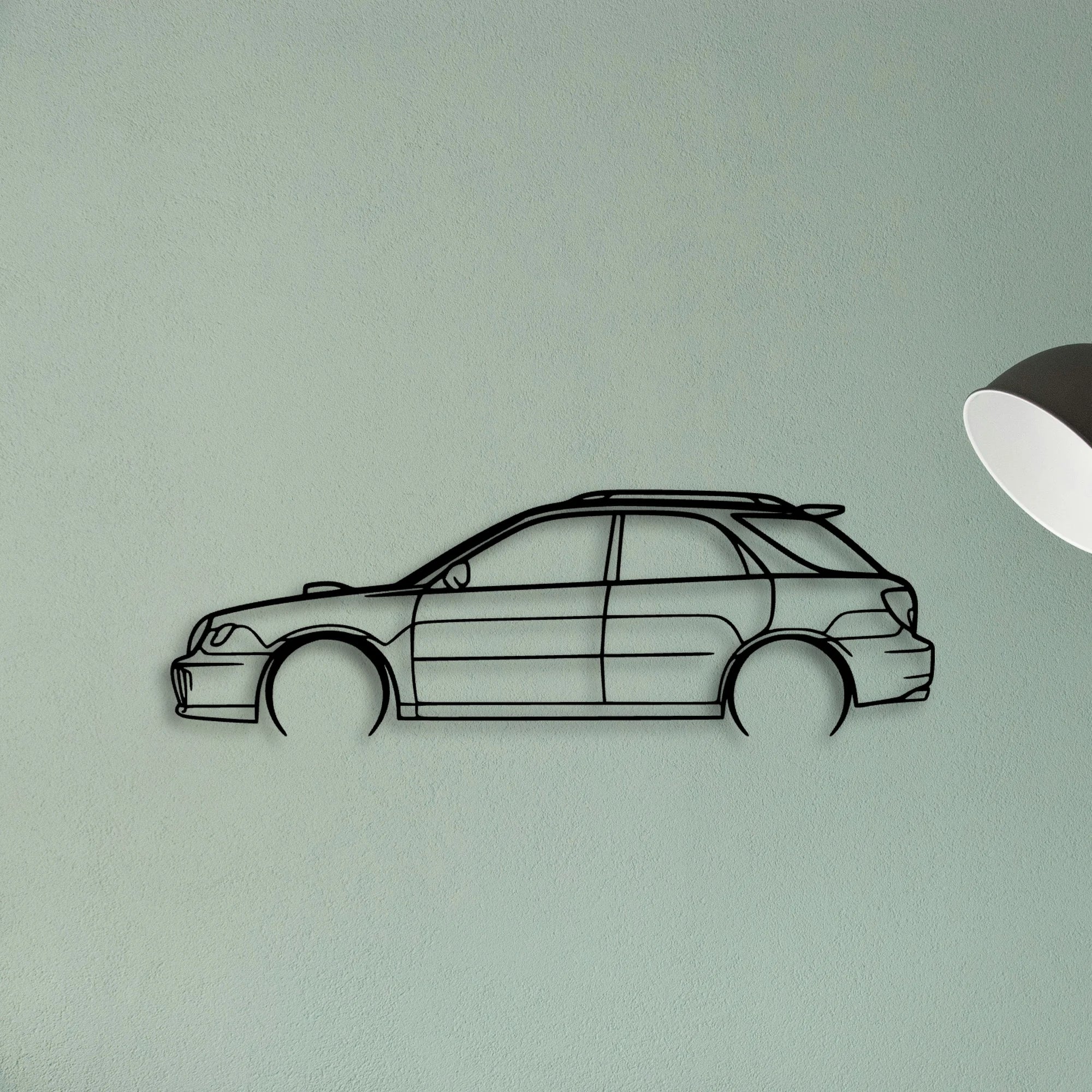 WRX STI 2002 Wagon Classic Silhouette Metal Wall Art - Tinvibe