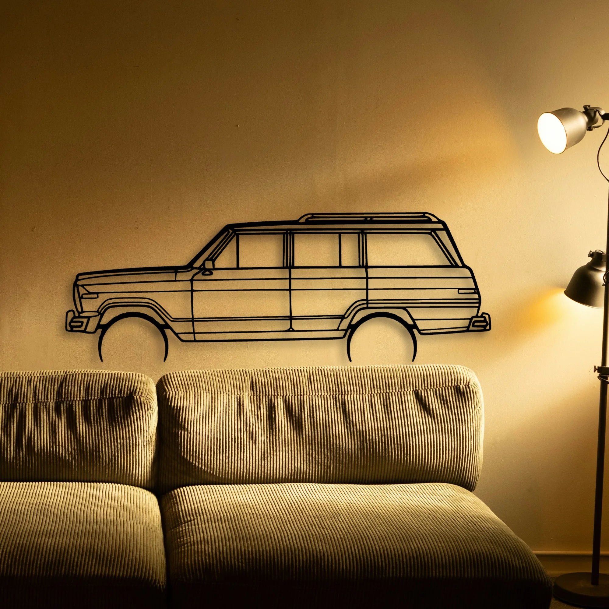 Wagoneer 1986 Classic Silhouette Metal Wall Art - Tinvibe