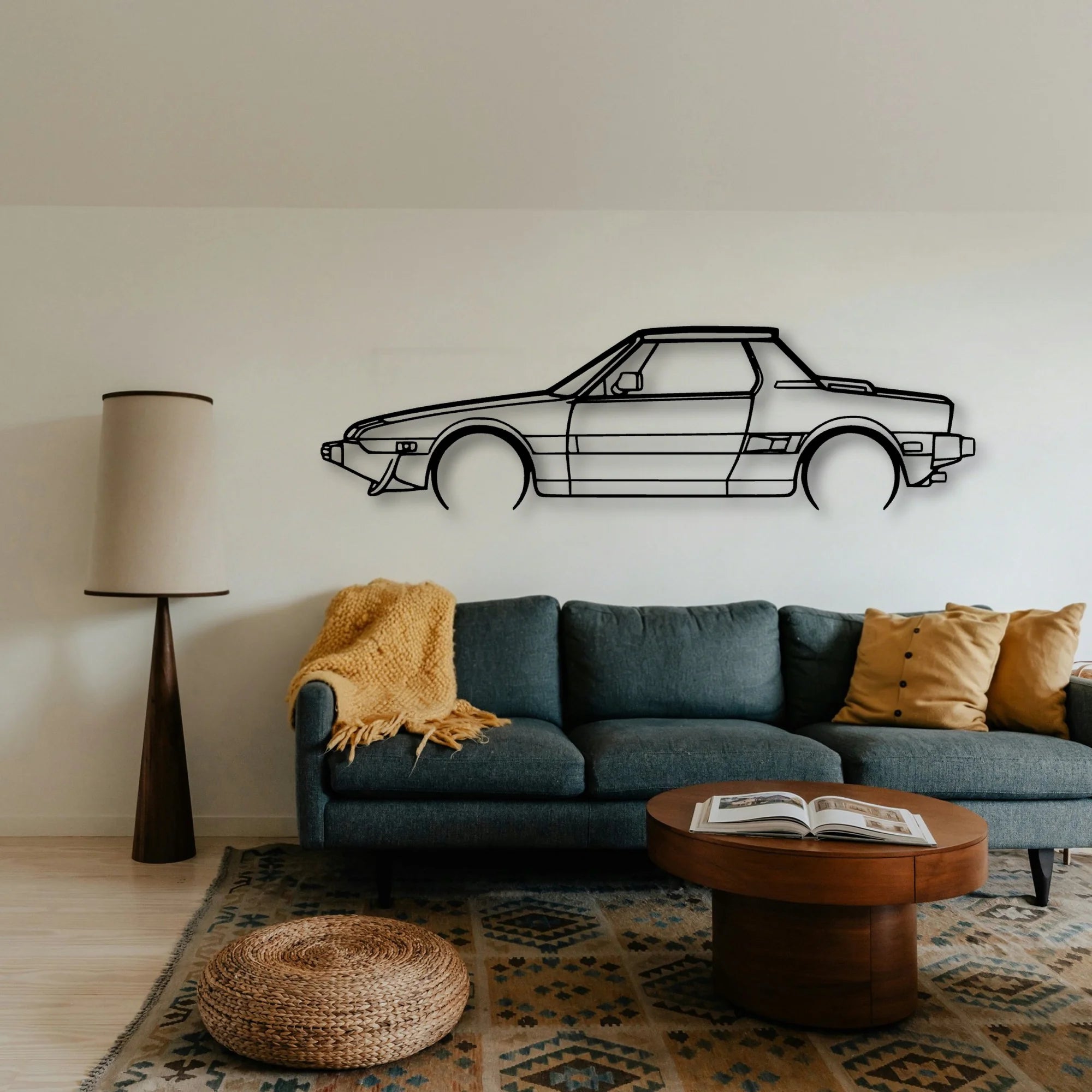 X1 9 Bertone 1987 Classic Silhouette Metal Wall Art - Tinvibe