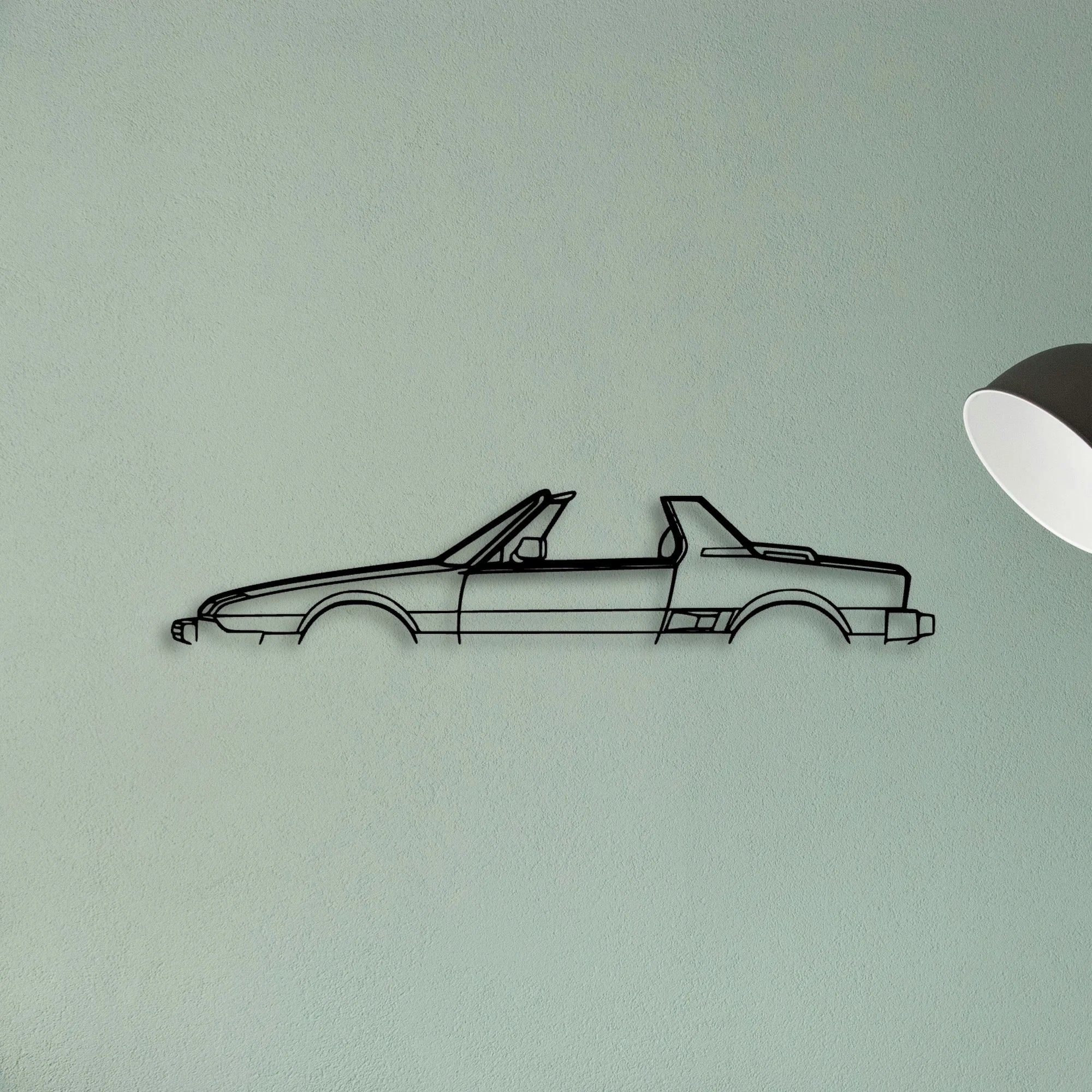 X1 9 Convertible 1980 Classic Silhouette Metal Wall Art - Tinvibe