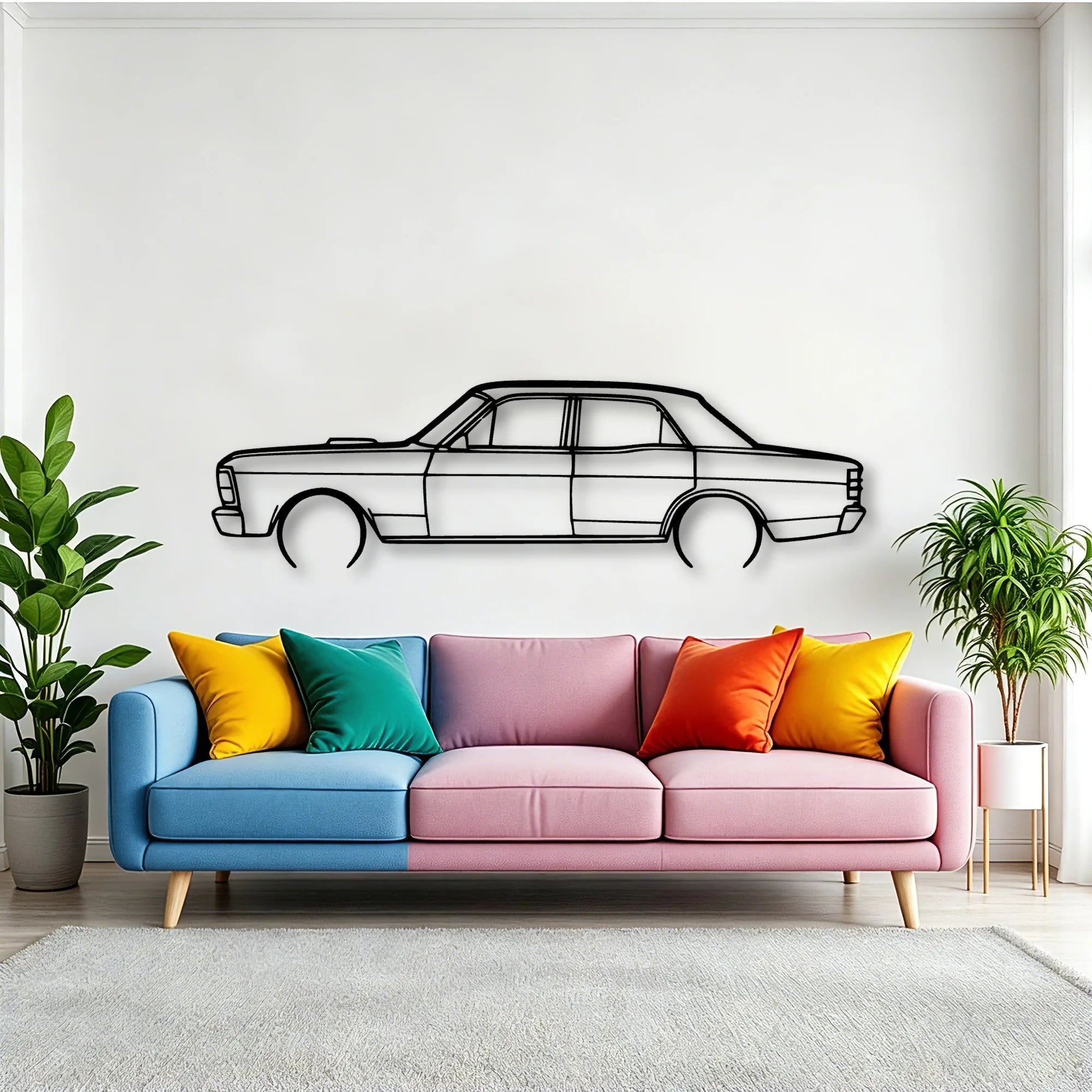 XY GT 1971 Classic Silhouette Metal Wall Art - Tinvibe