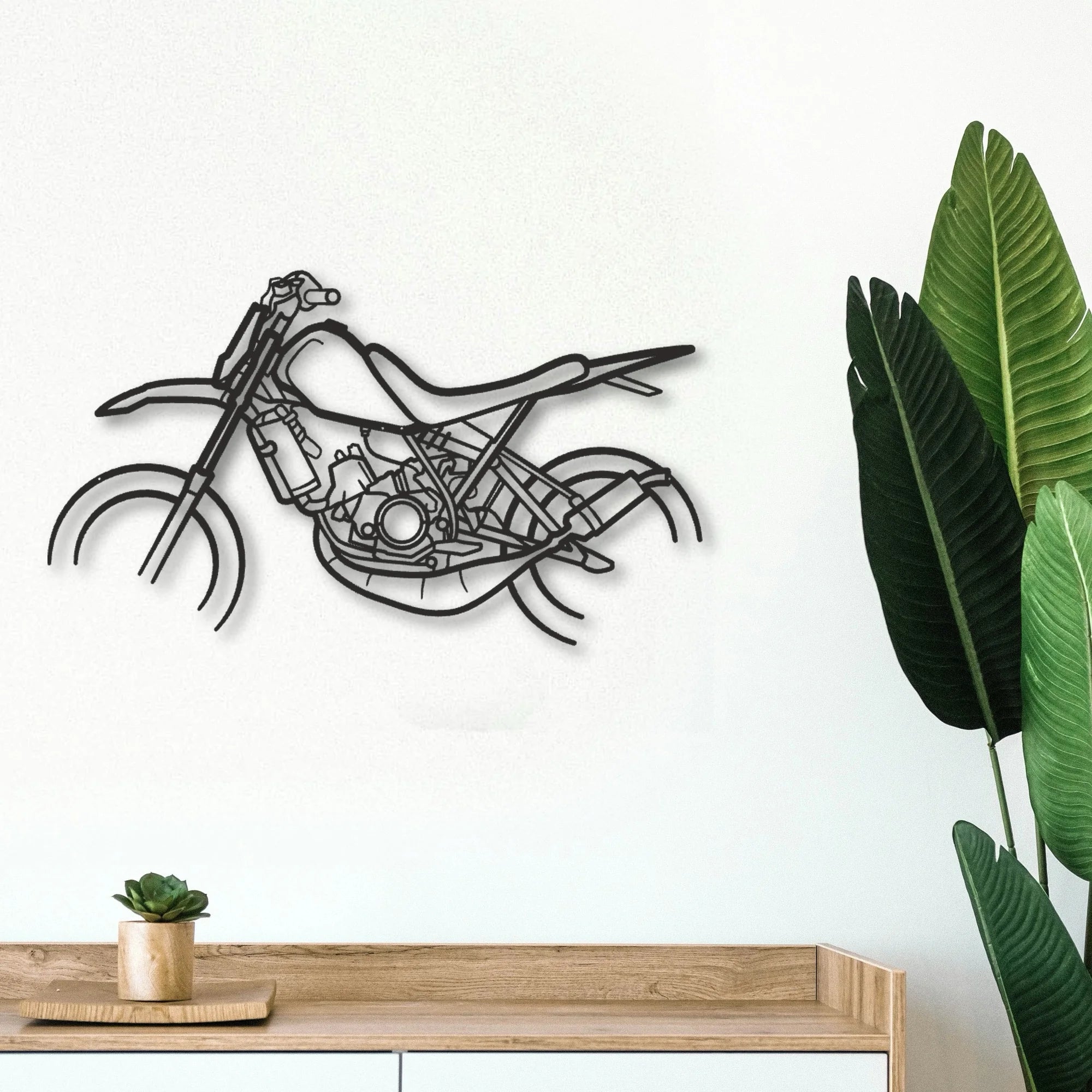 Yamaha DT50 Classic Motorcycle Silhouette Metal Wall Art - Tinvibe