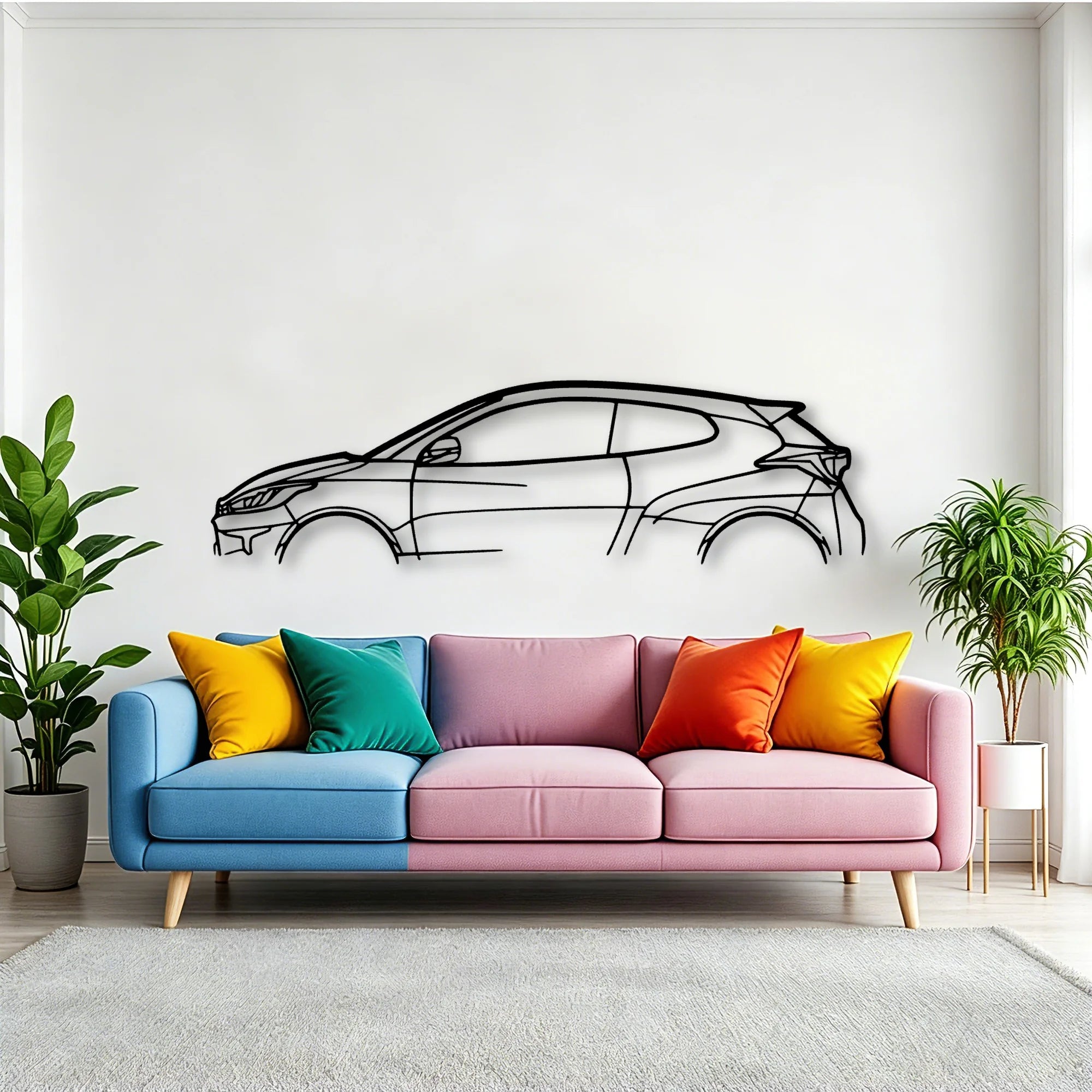 Yaris GR 2020 Classic Silhouette Metal Wall Art - Tinvibe