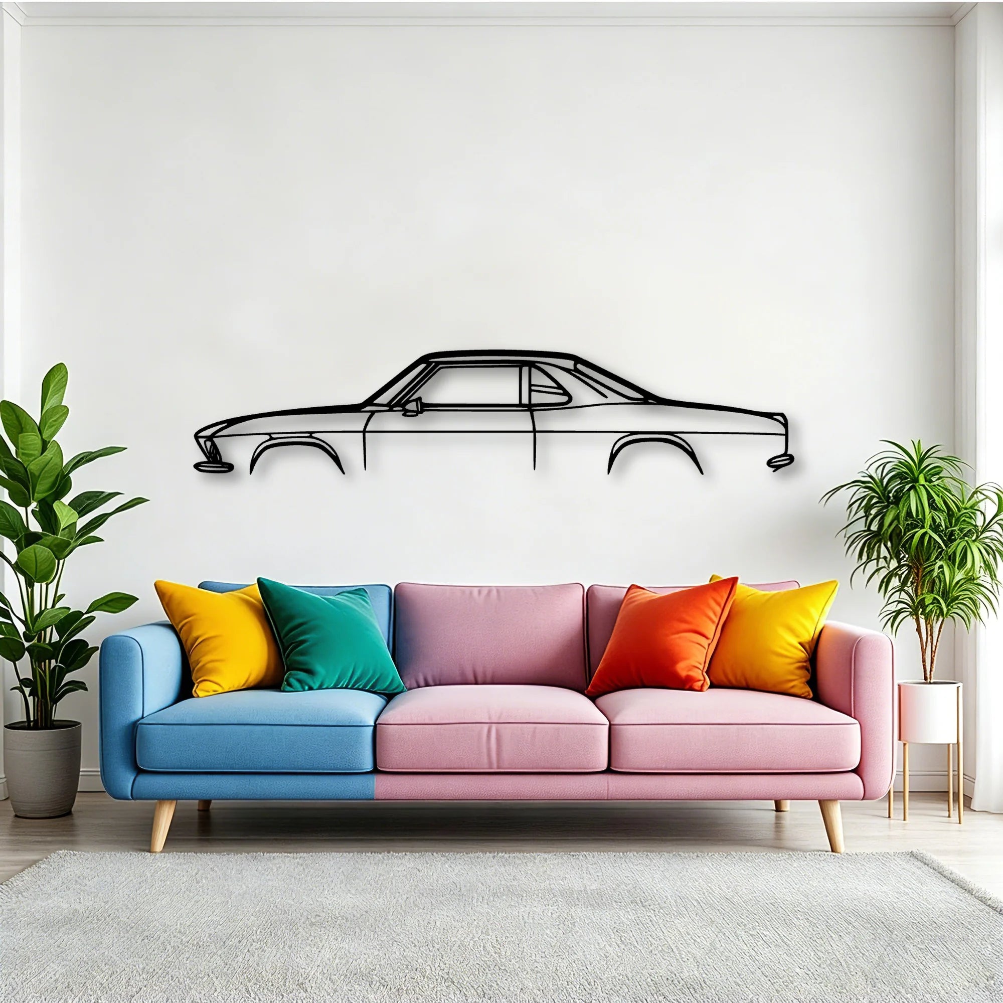 Yenko Stinger 1967 Classic Silhouette Metal Wall Art - Tinvibe