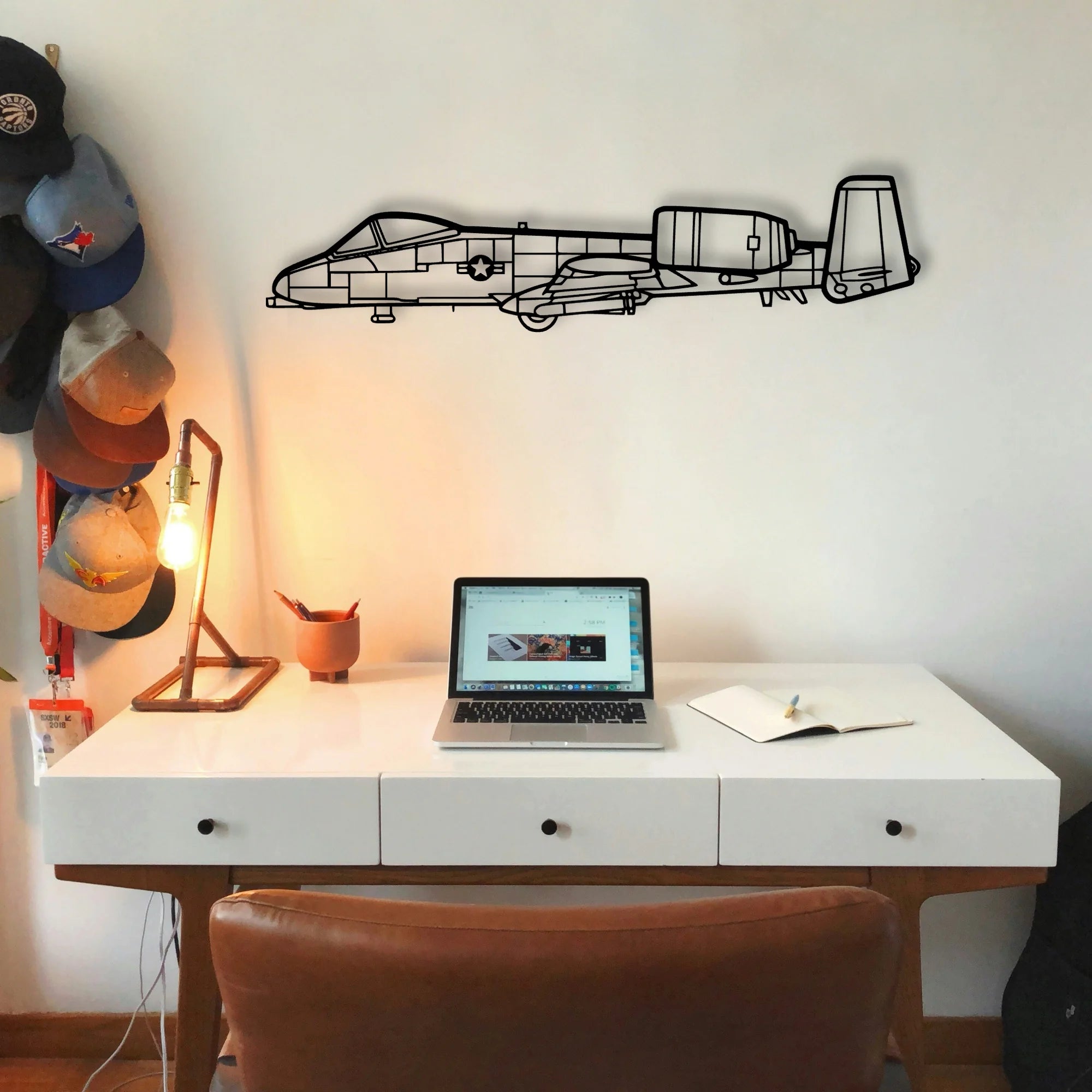 A10 Thunderbolt 2 Classic Aircraft Silhouette Metal Wall Art - Tinvibe