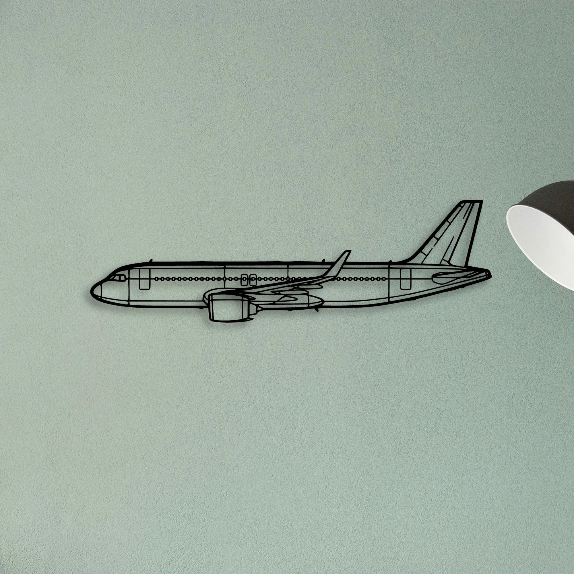A320NEO 2 Classic Aircraft Silhouette Metal Wall Art - Tinvibe