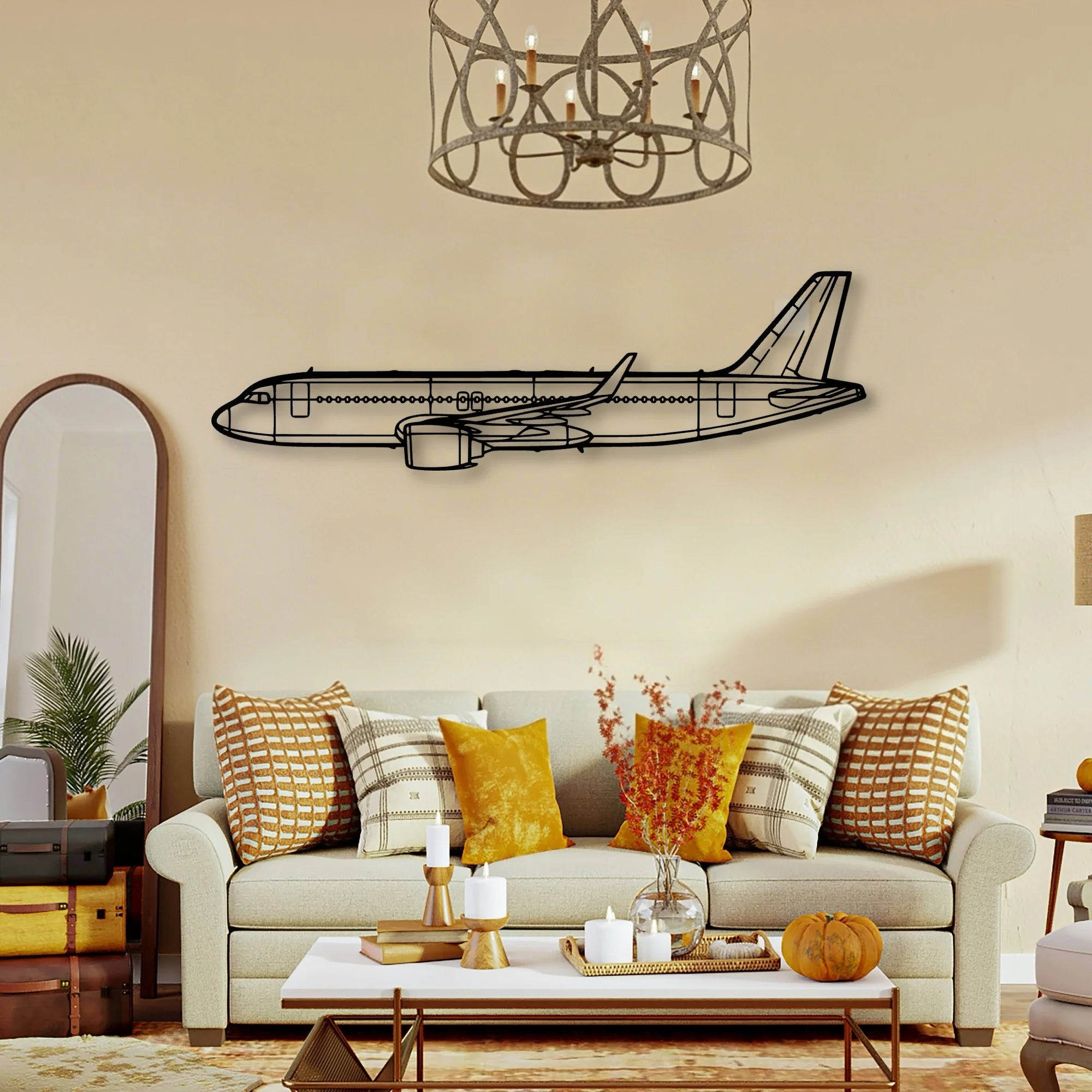A320NEO 2 Classic Aircraft Silhouette Metal Wall Art - Tinvibe