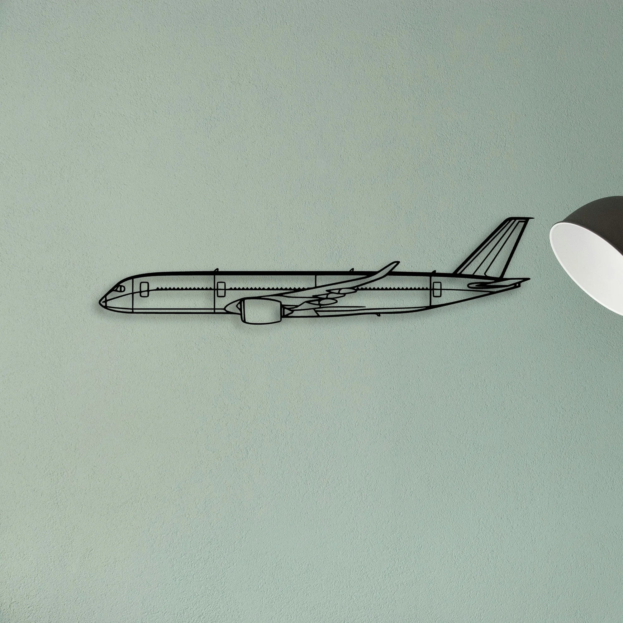 A350 2 Classic Aircraft Silhouette Metal Wall Art - Tinvibe