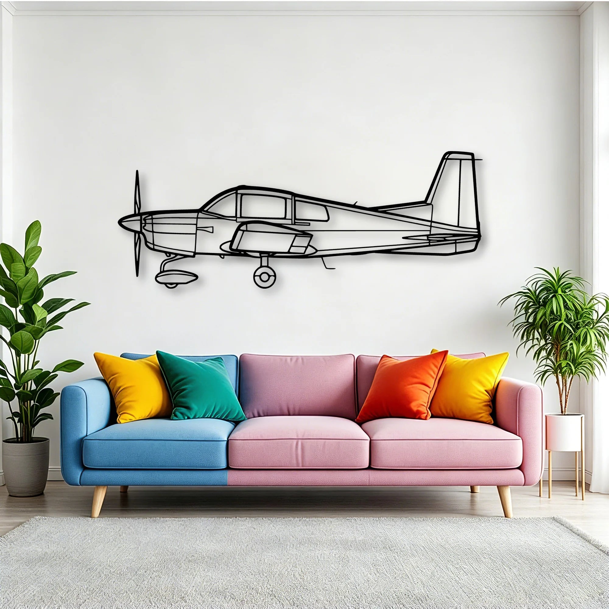 Aa 5 Classic Aircraft Silhouette Metal Wall Art - Tinvibe