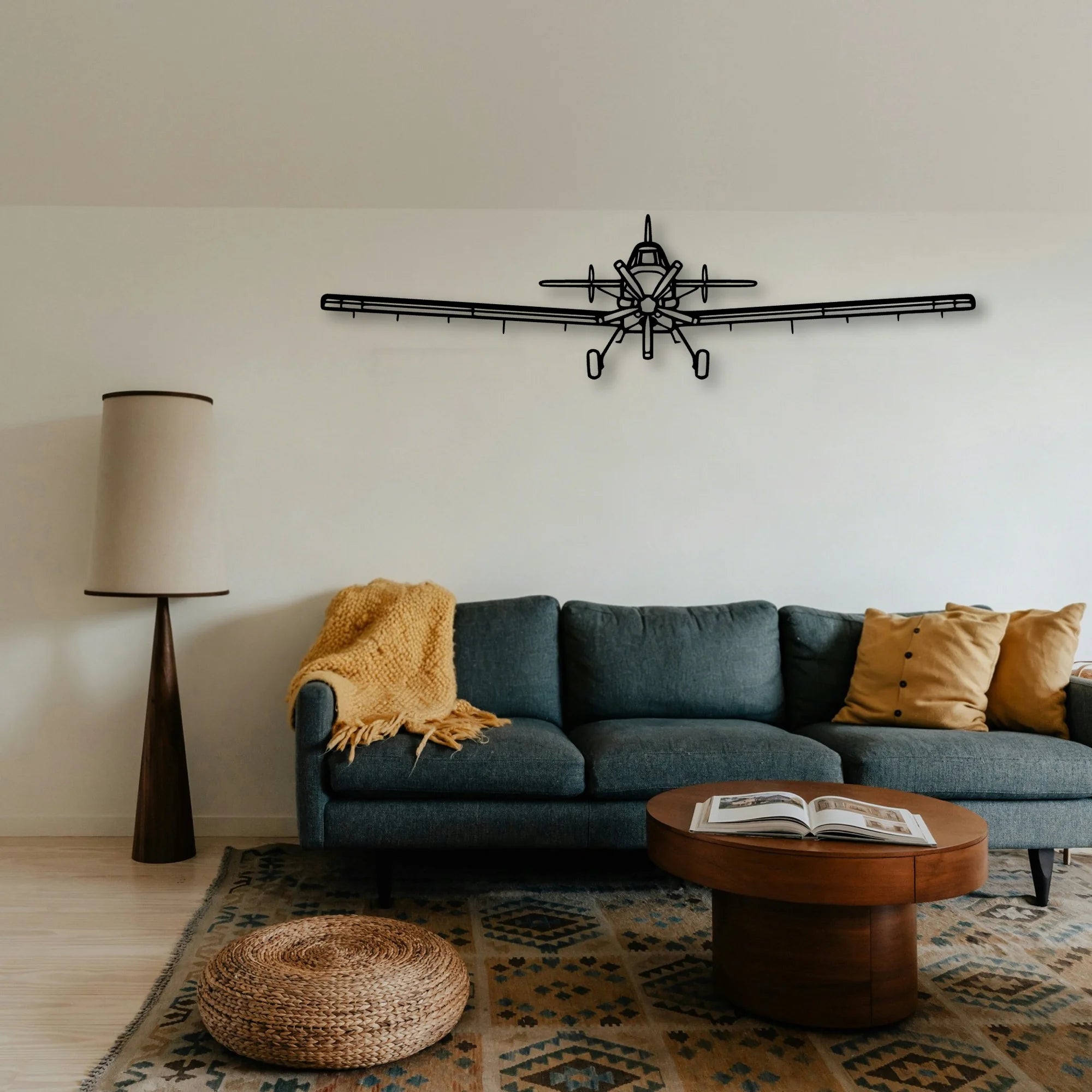 At 802 Classic Aircraft Silhouette Metal Wall Art - Tinvibe