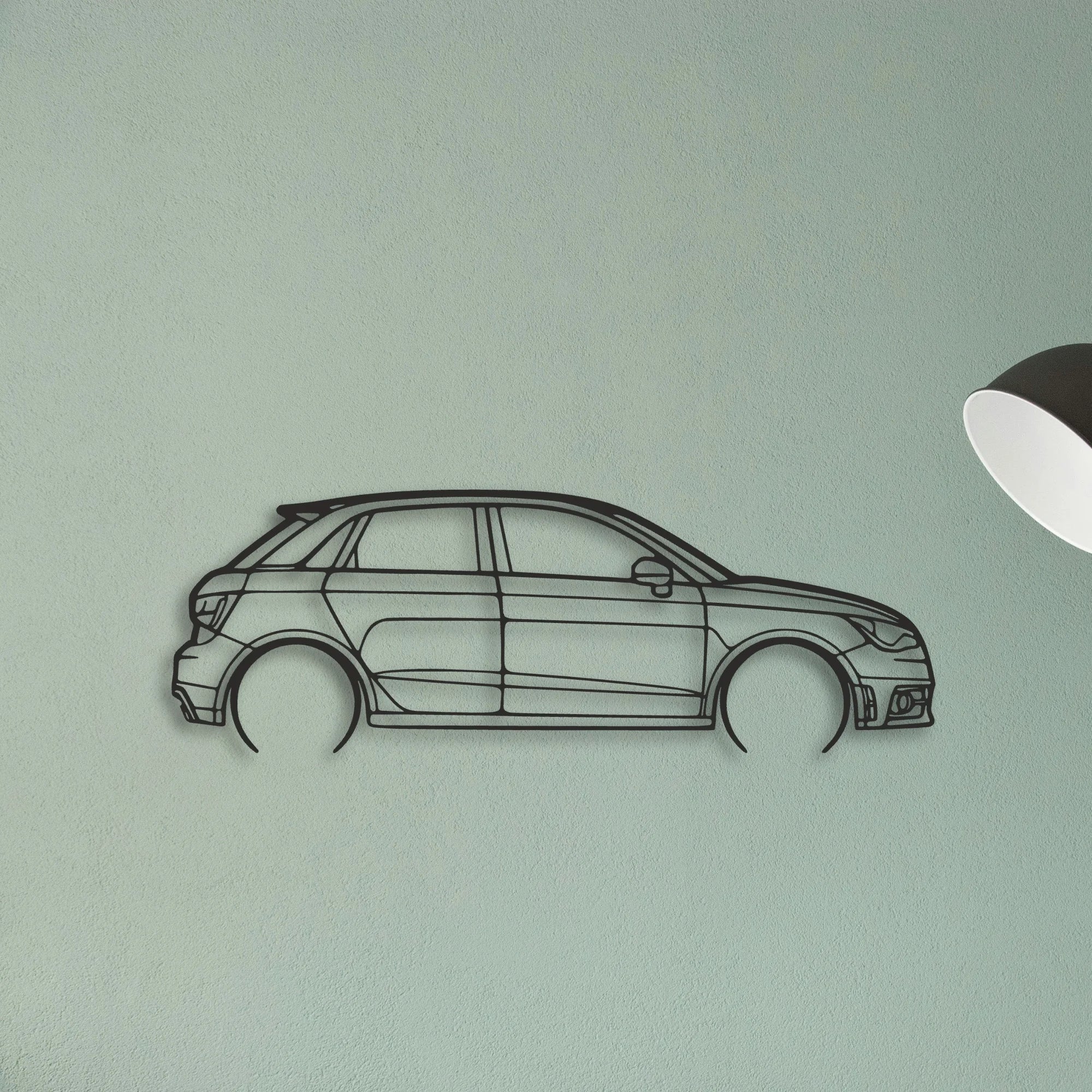 Audi A1 Classic Silhouette Metal Wall Art - Tinvibe