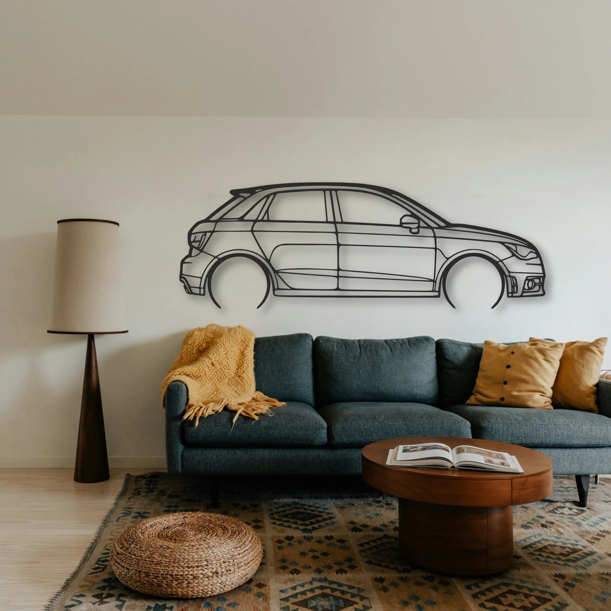 Audi A1 Classic Silhouette Metal Wall Art - Tinvibe