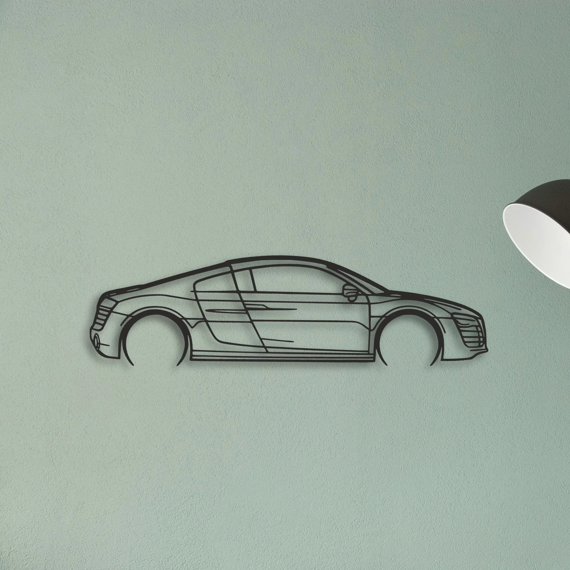 Audi R8 V10 Classic Silhouette Metal Wall Art - Tinvibe