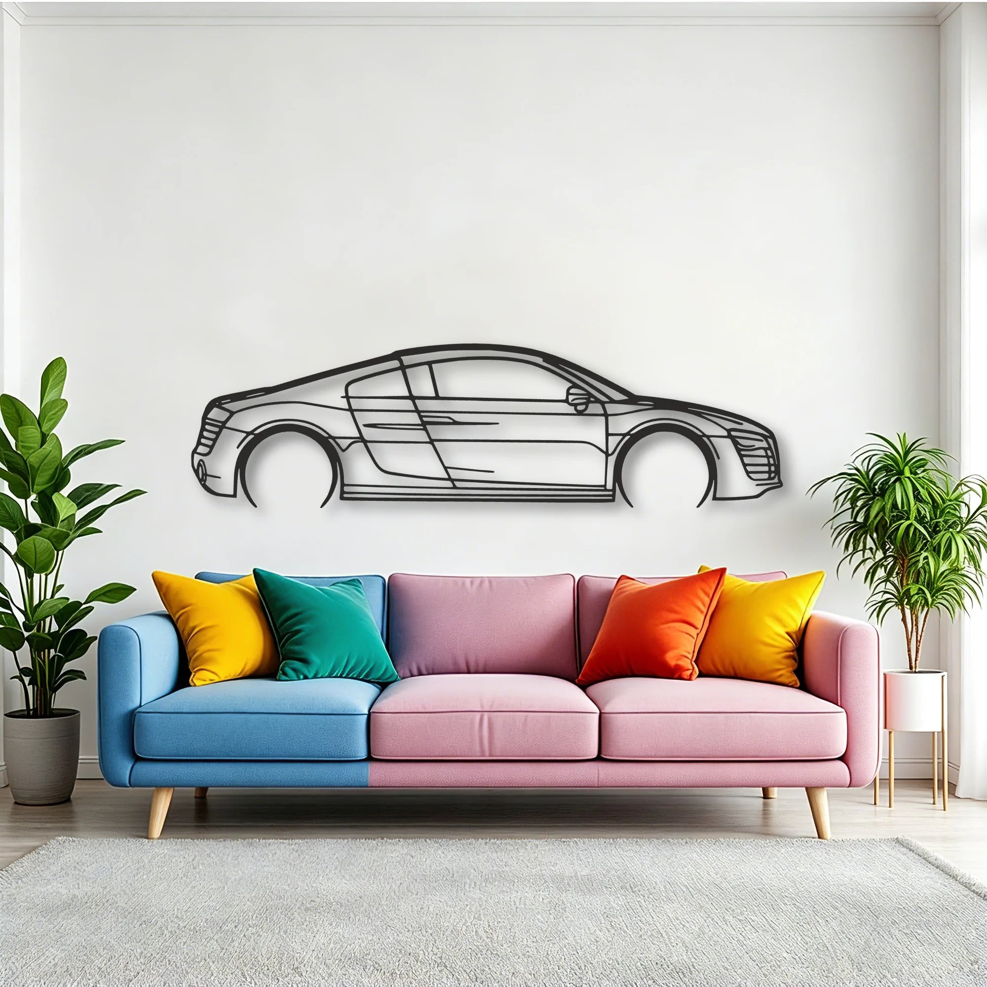 Audi R8 V10 Classic Silhouette Metal Wall Art - Tinvibe