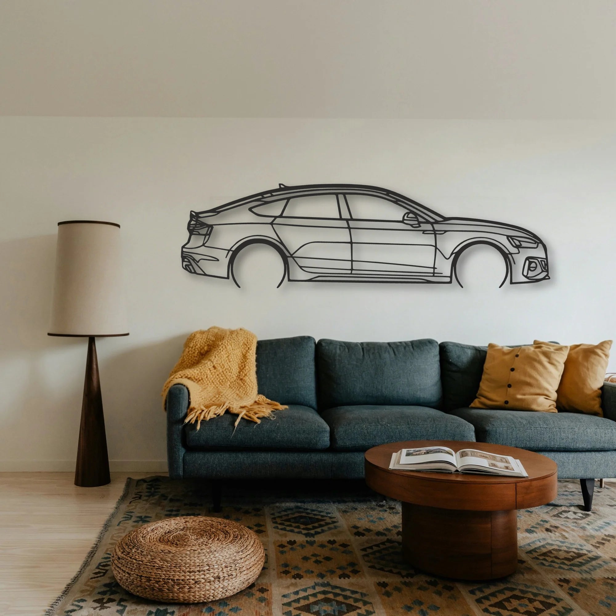 Audi RS5 Classic Silhouette Metal Wall Art - Tinvibe