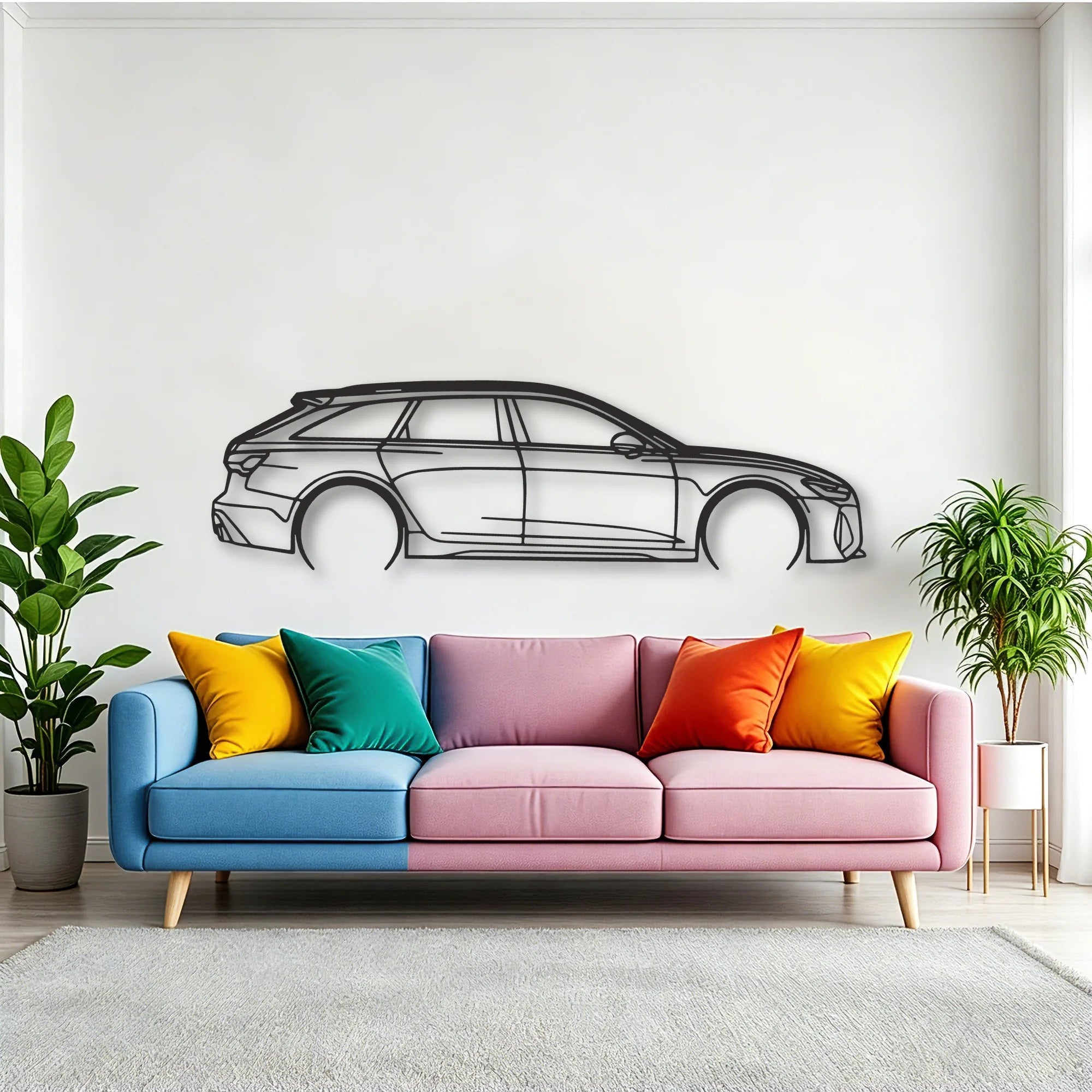 Audi RS6 Classic Silhouette Metal Wall Art - Tinvibe