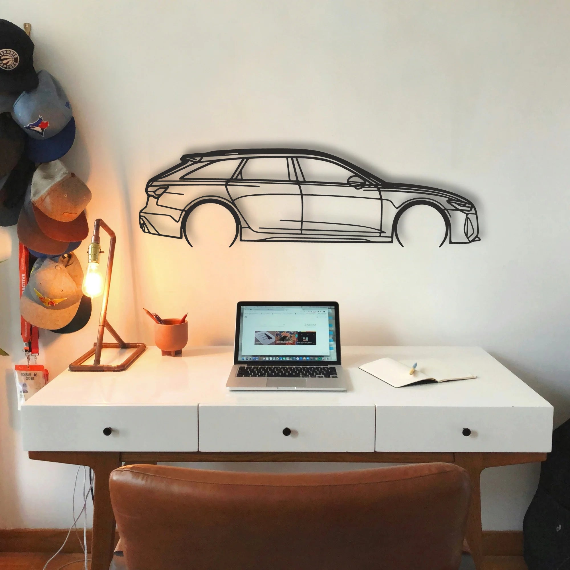 Audi RS6 Classic Silhouette Metal Wall Art - Tinvibe
