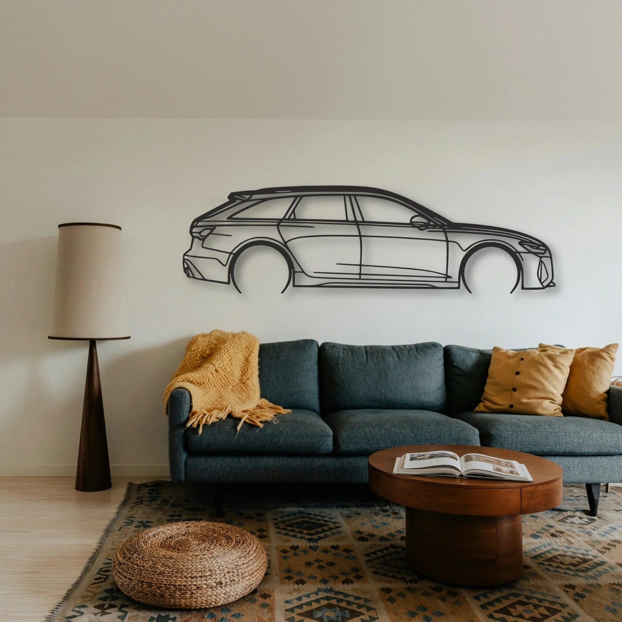 Audi RS6 Classic Silhouette Metal Wall Art - Tinvibe