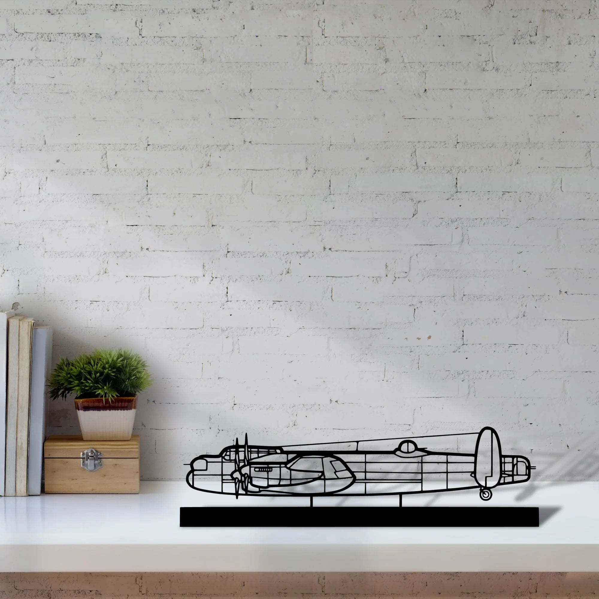 avro-lancaster Silhouette Metal Art Stand - Tinvibe