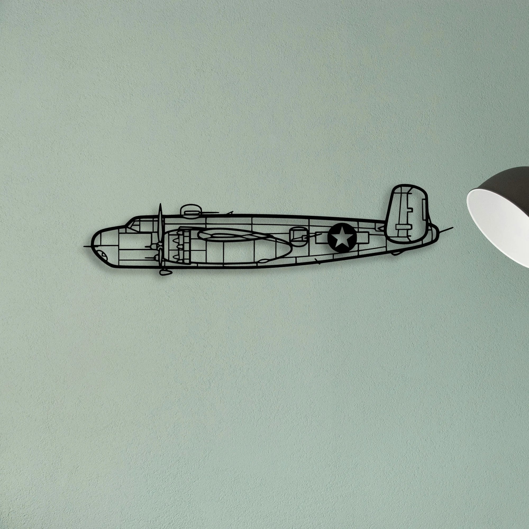 B 25H 2 Classic Aircraft Silhouette Metal Wall Art - Tinvibe
