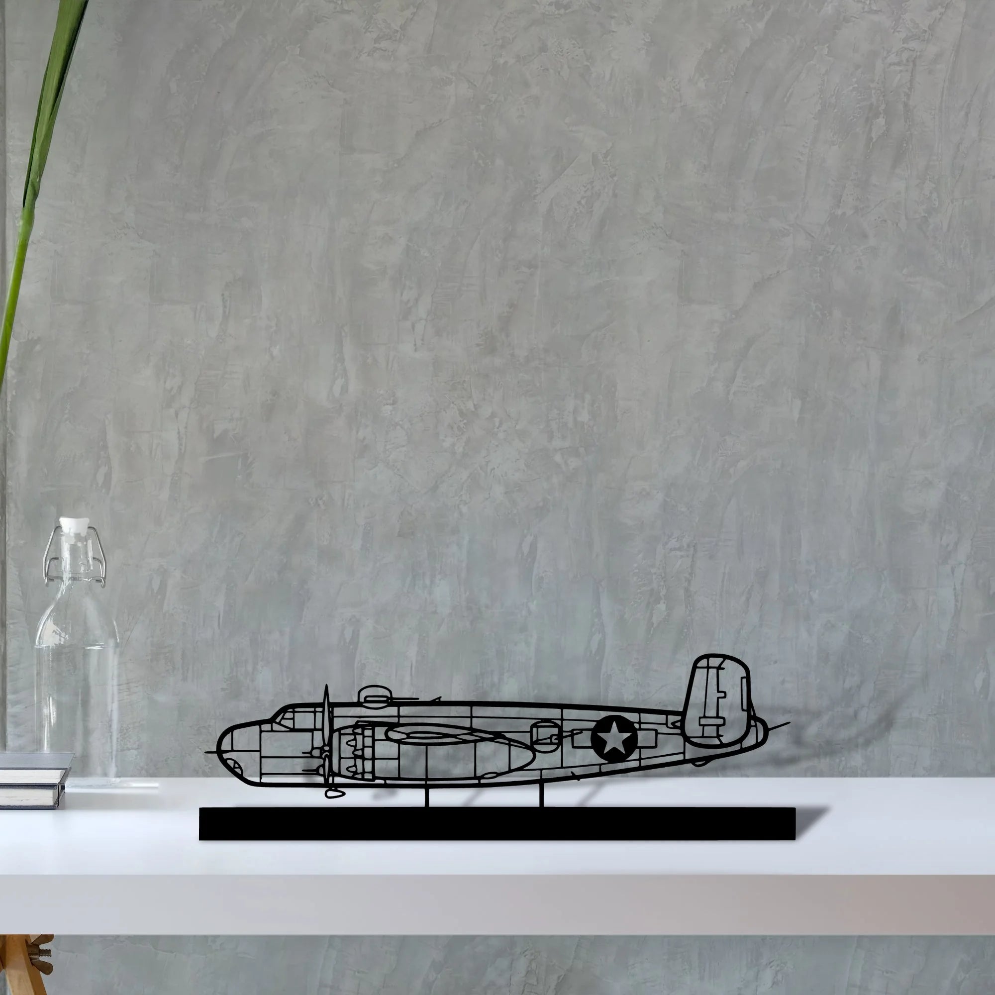 b-25h Silhouette Metal Art Stand - Tinvibe