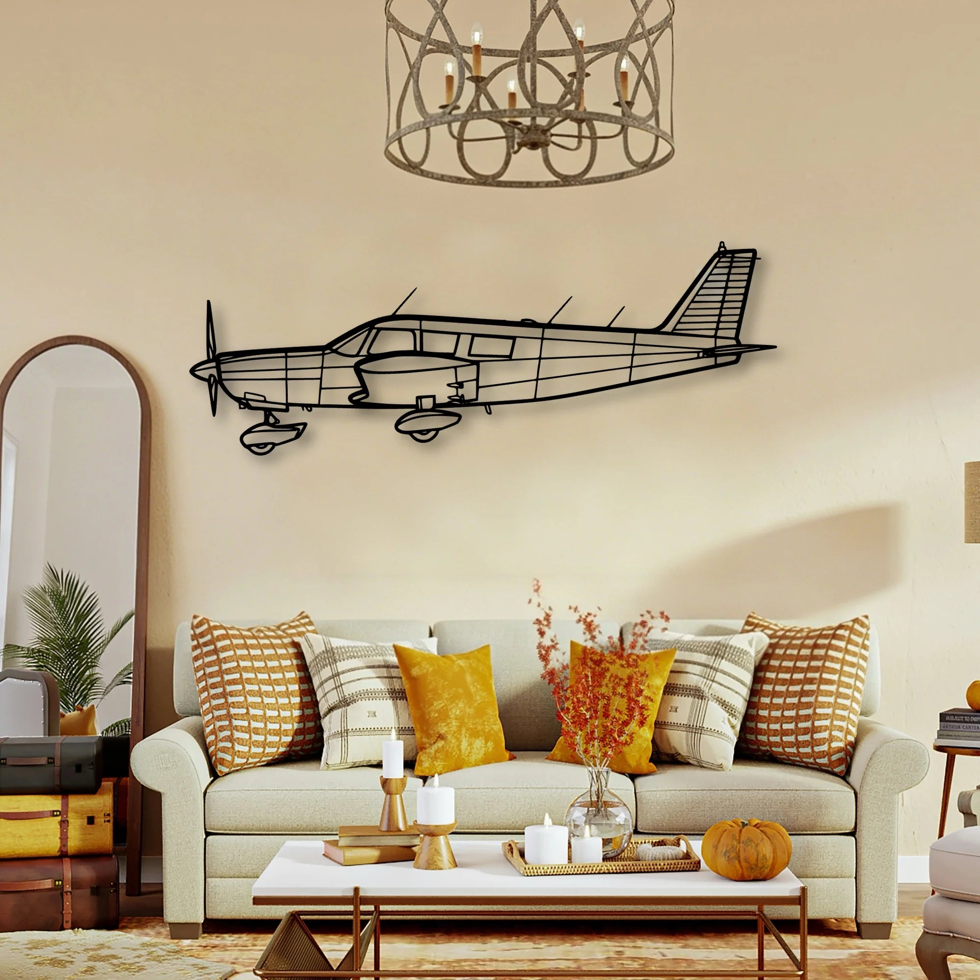 B737 300 Classic Aircraft Silhouette Metal Wall Art - Tinvibe