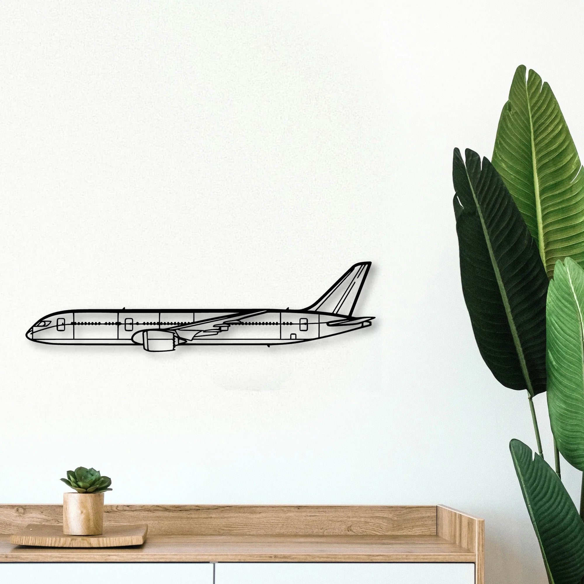 B787 Dreamliner Classic Aircraft Silhouette Metal Wall Art - Tinvibe