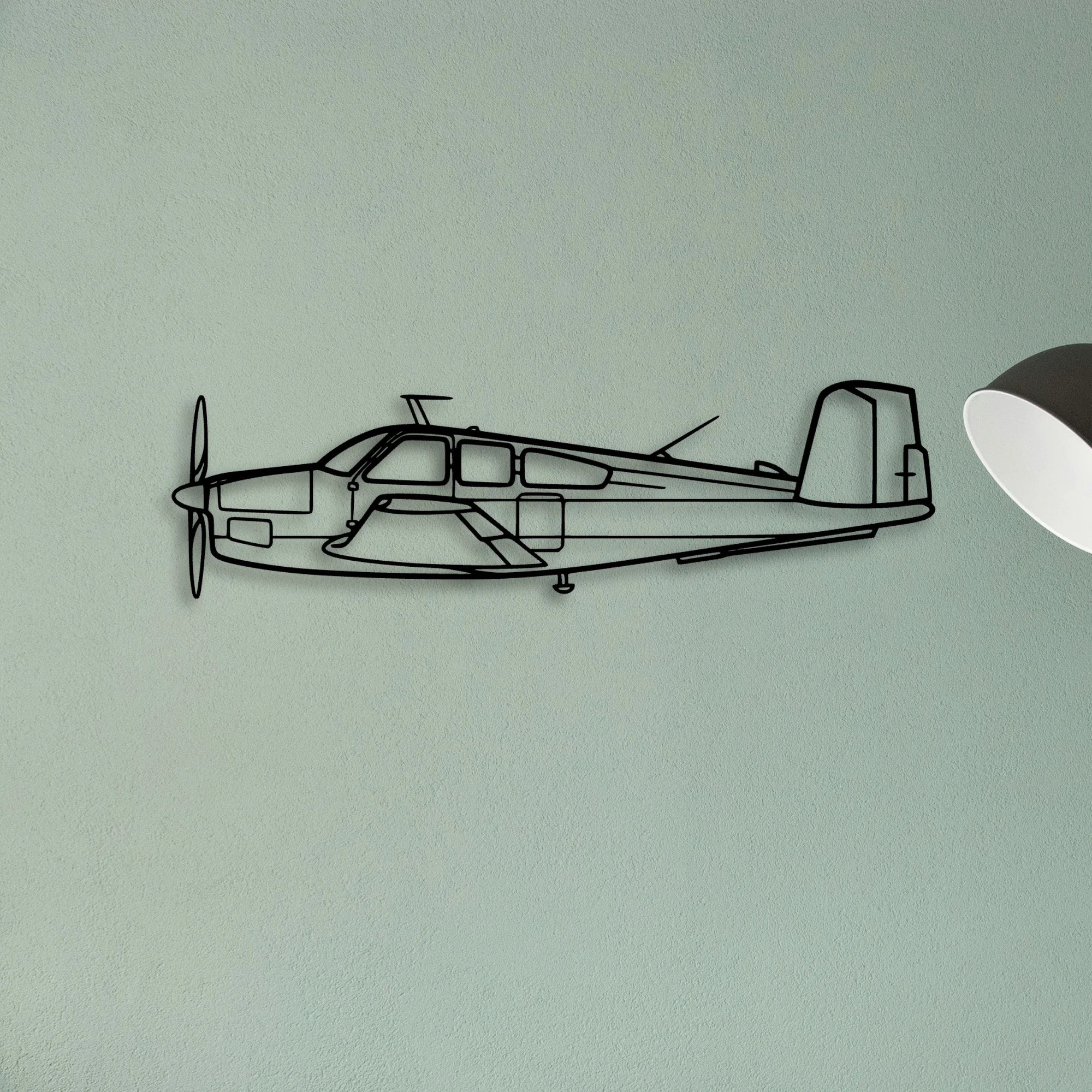 Beechcraft V35 Classic Aircraft Silhouette Metal Wall Art - Tinvibe
