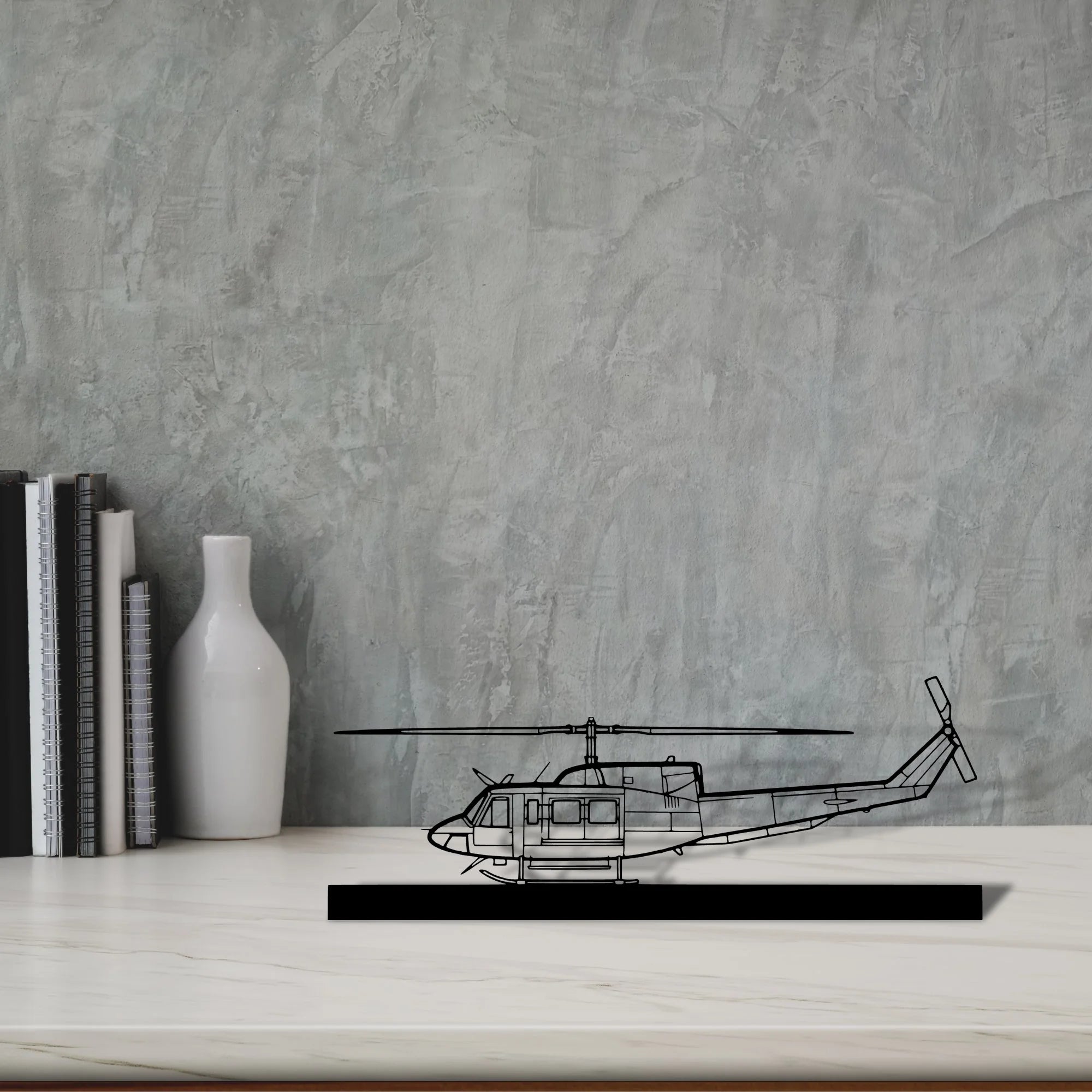 bell-212-sentry-2 Silhouette Metal Art Stand - Tinvibe