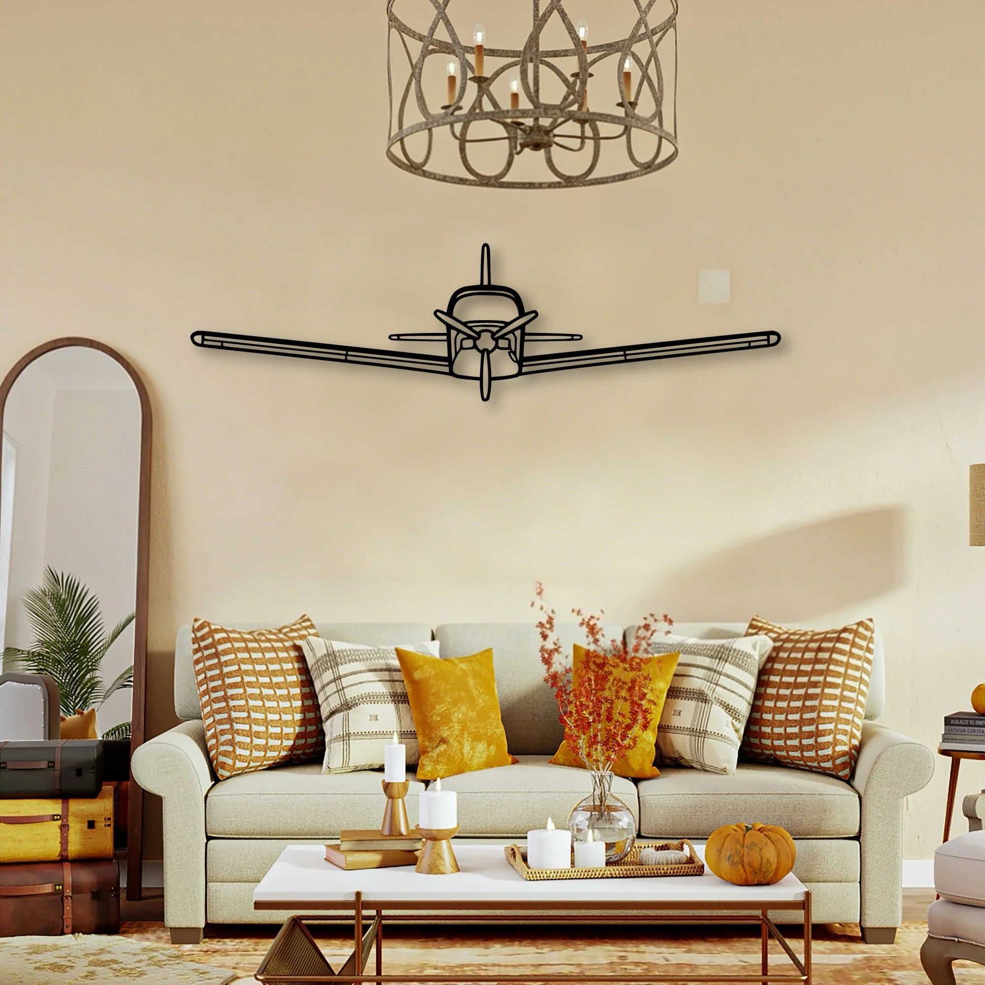 Bellanca Champion 7ECA 2 Classic Aircraft Silhouette Metal Wall Art - Tinvibe