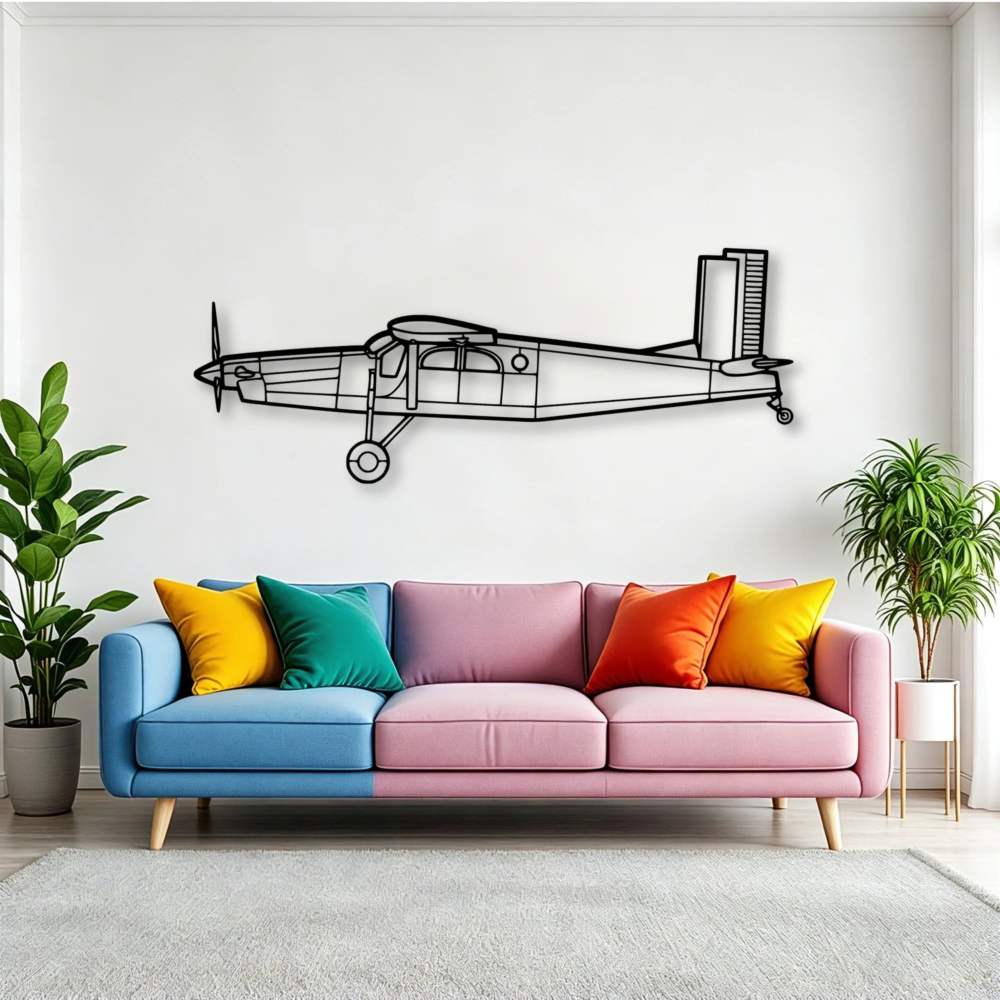 Bellanca Champion 7ECA Classic Aircraft Silhouette Metal Wall Art - Tinvibe