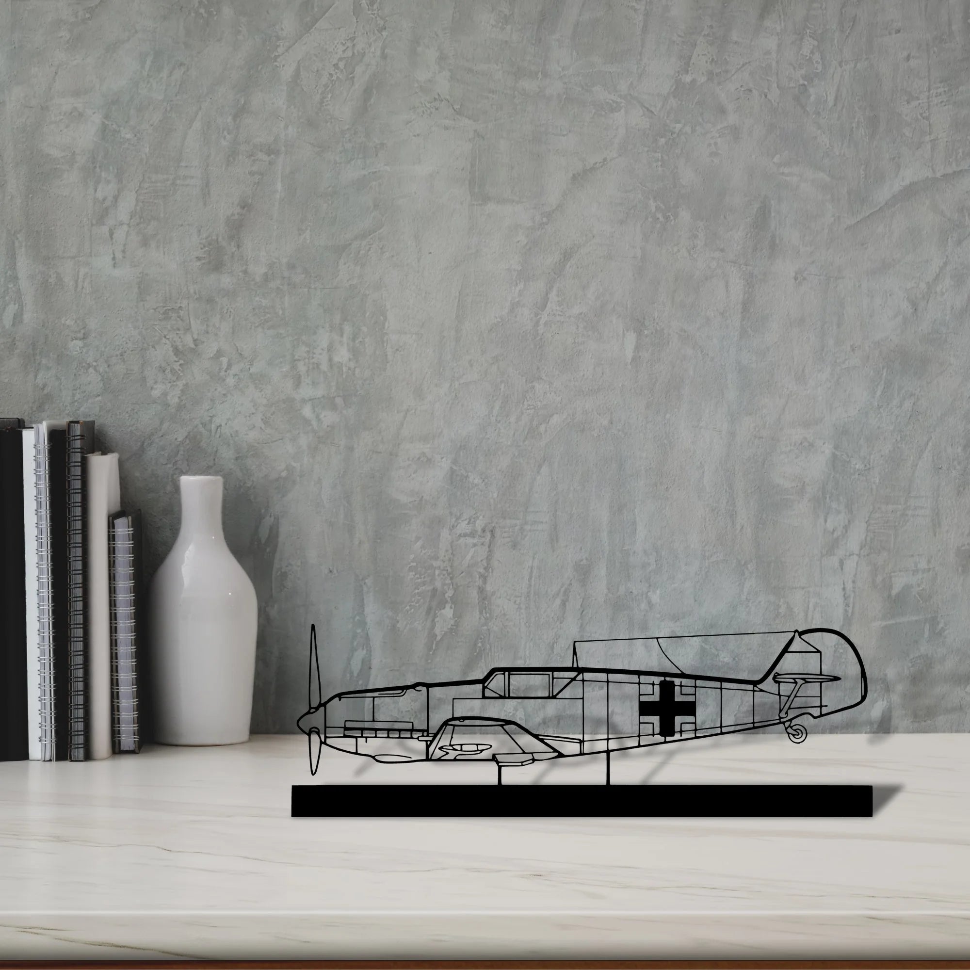 bf109-2 Silhouette Metal Art Stand - Tinvibe