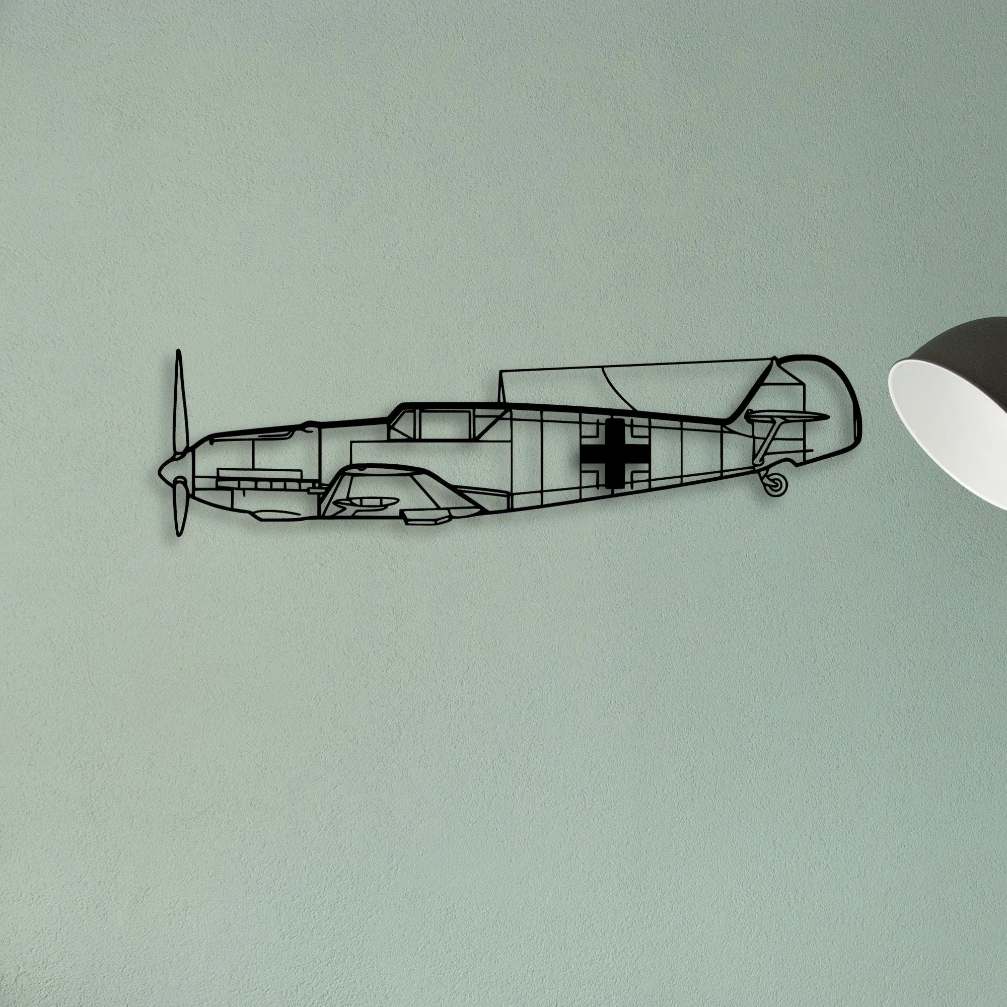 BF109 3 Classic Aircraft Silhouette Metal Wall Art - Tinvibe