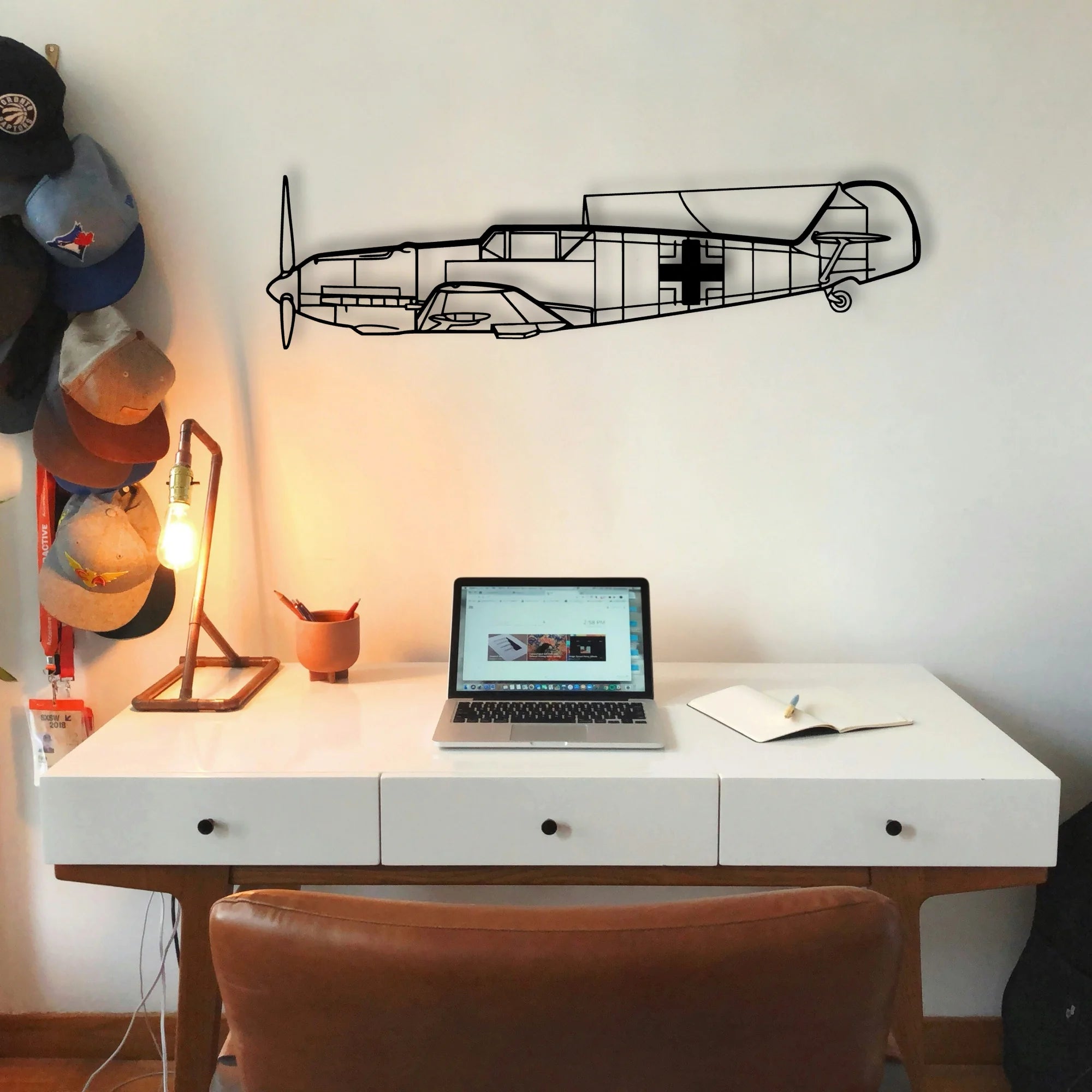BF109 3 Classic Aircraft Silhouette Metal Wall Art - Tinvibe