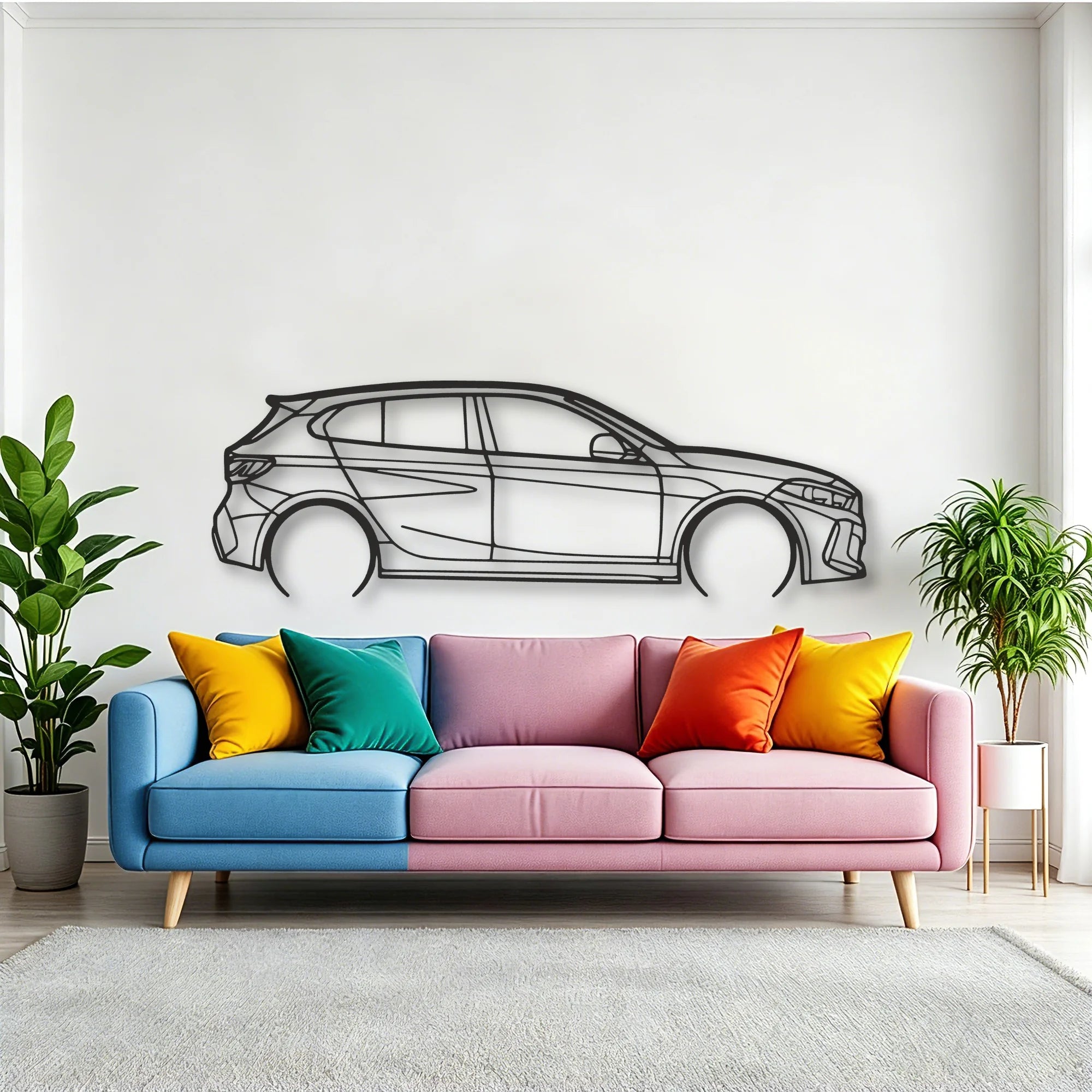 BMW 135i F40 Classic Silhouette Metal Wall Art - Tinvibe