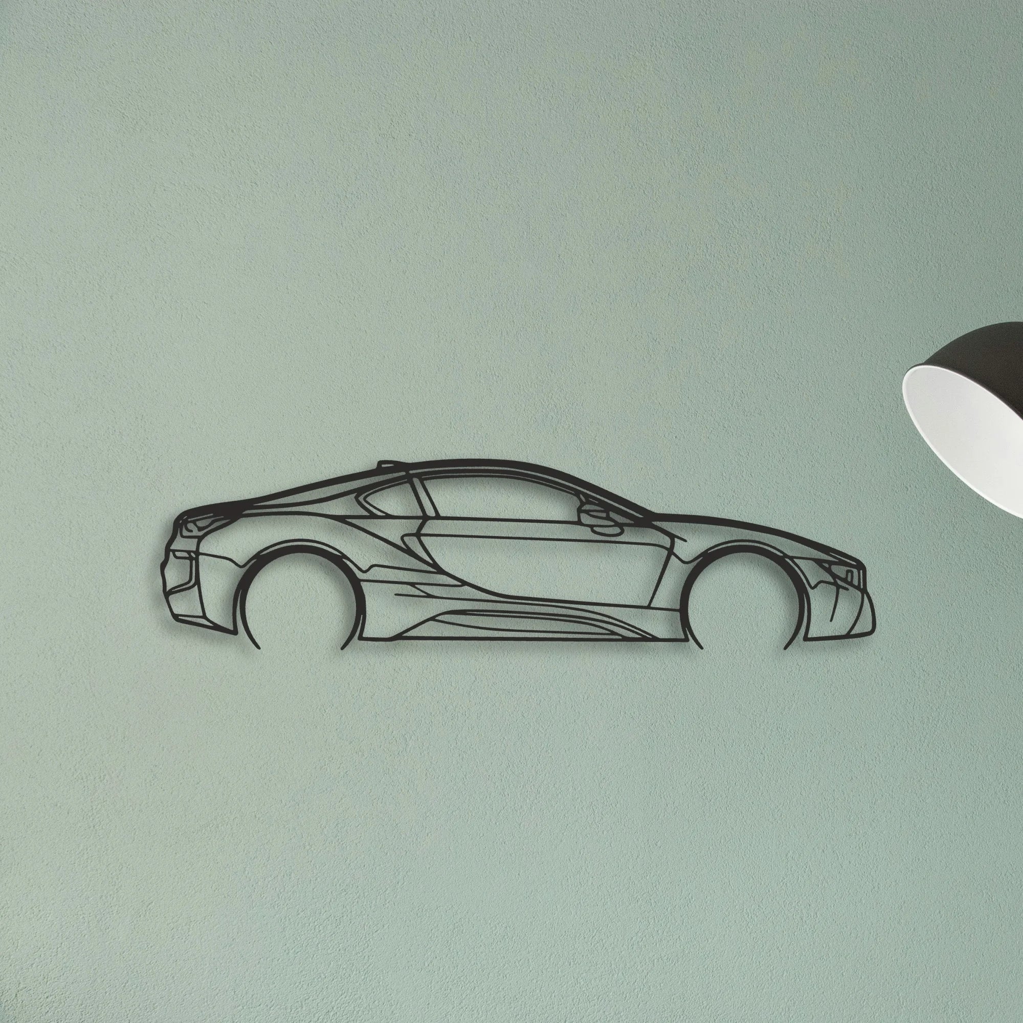 BMW I8 Classic Silhouette Metal Wall Art - Tinvibe