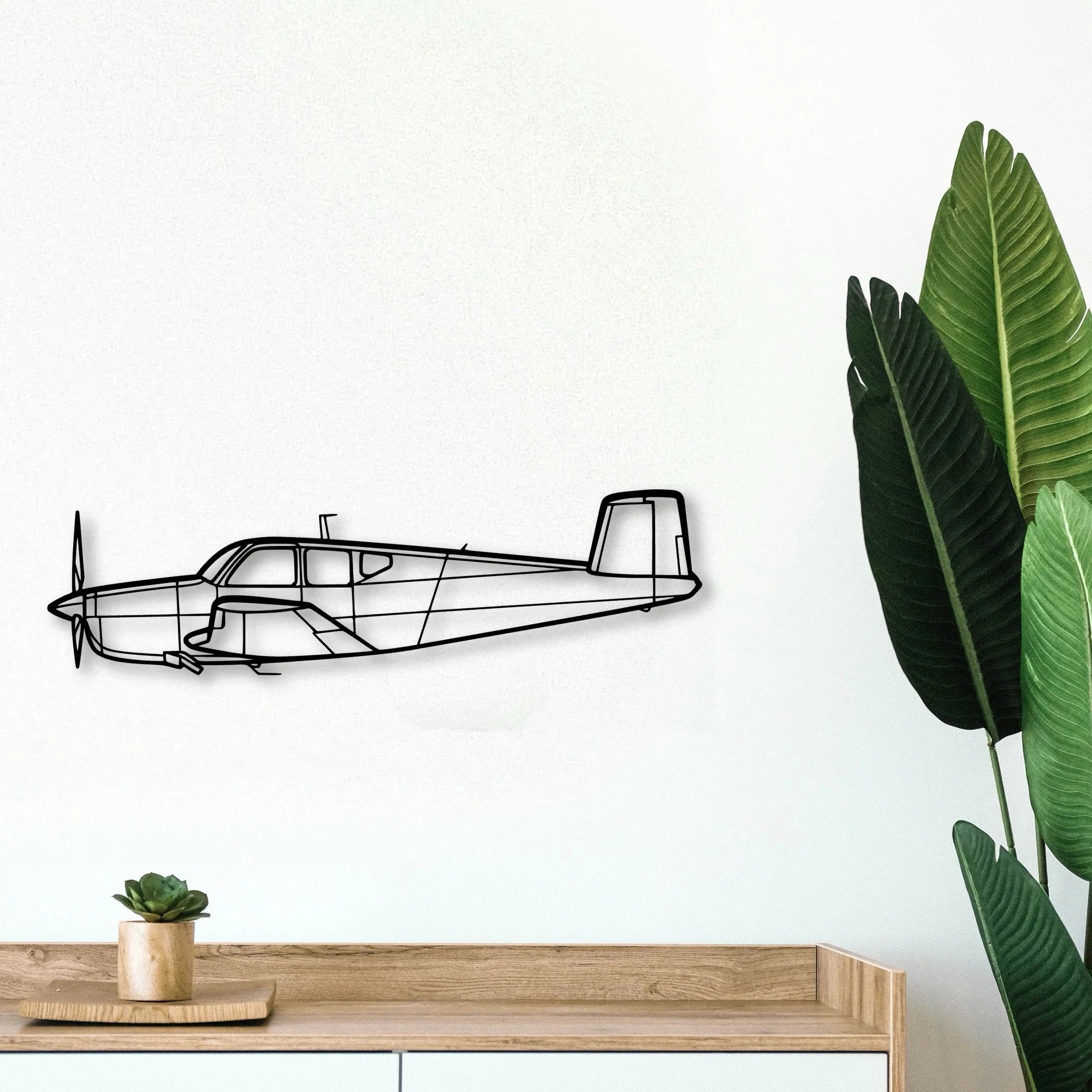 Bonanza K35 Classic Aircraft Silhouette Metal Wall Art - Tinvibe