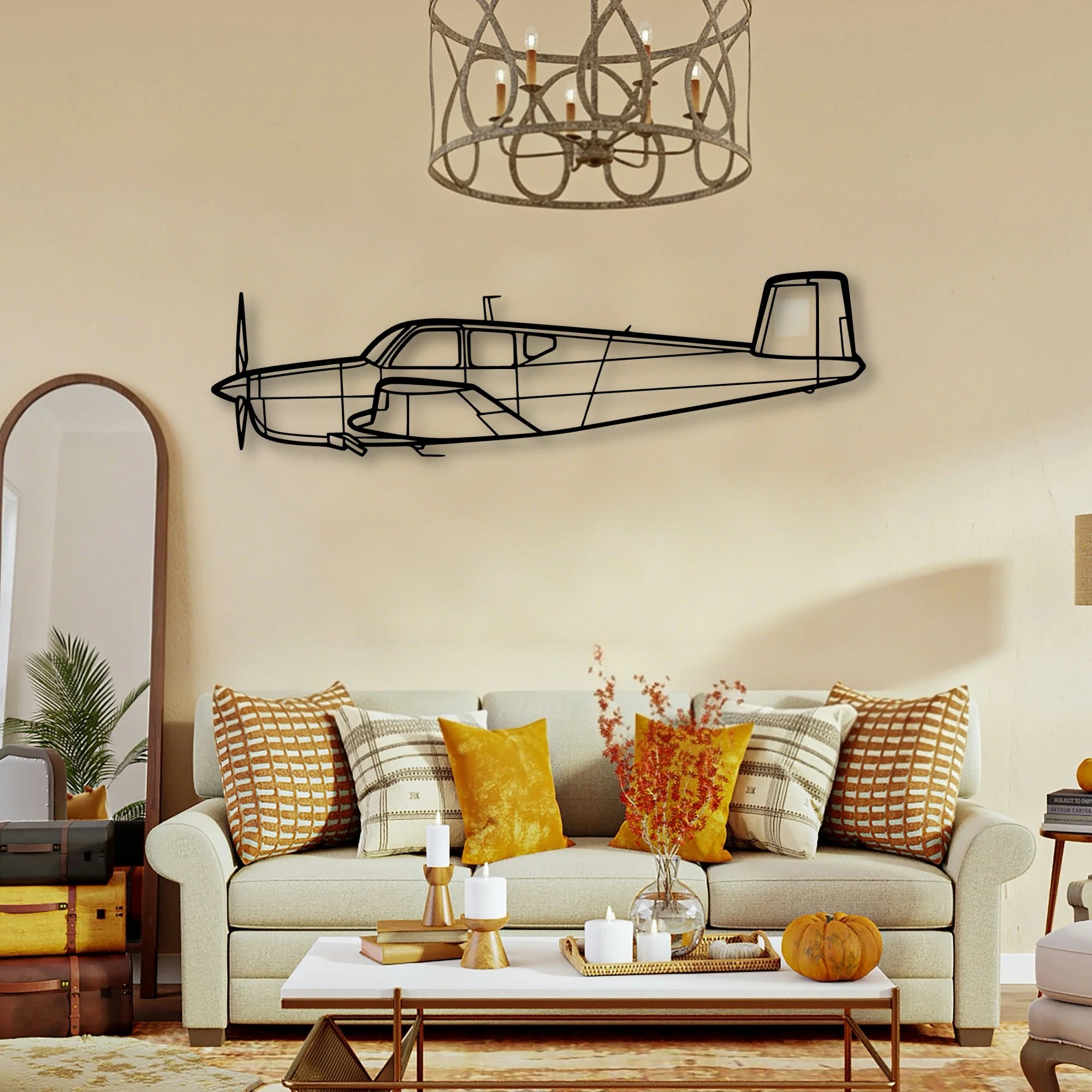 Bonanza K35 Classic Aircraft Silhouette Metal Wall Art - Tinvibe