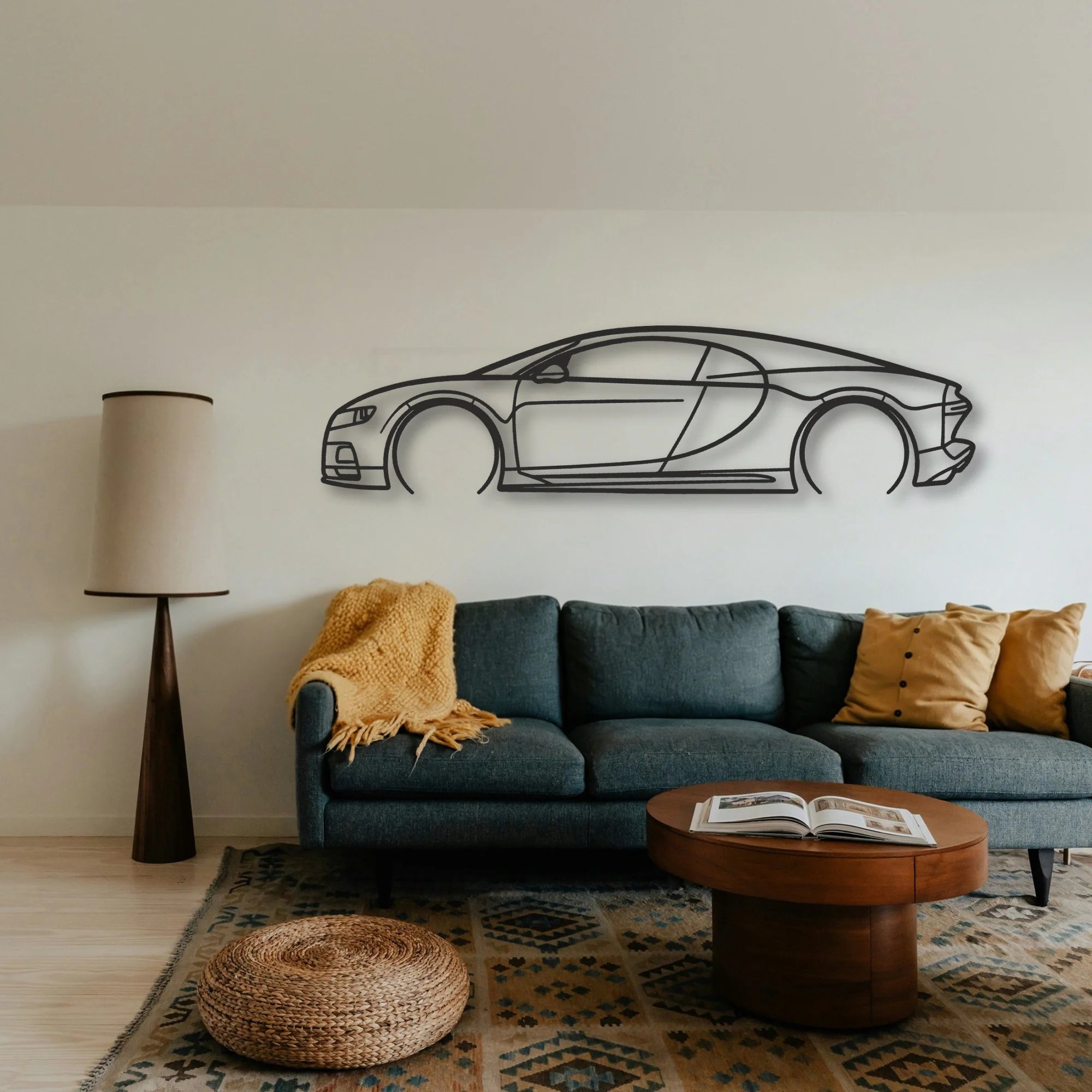 Bugatti Chiron Classic Silhouette Metal Wall Art - Tinvibe